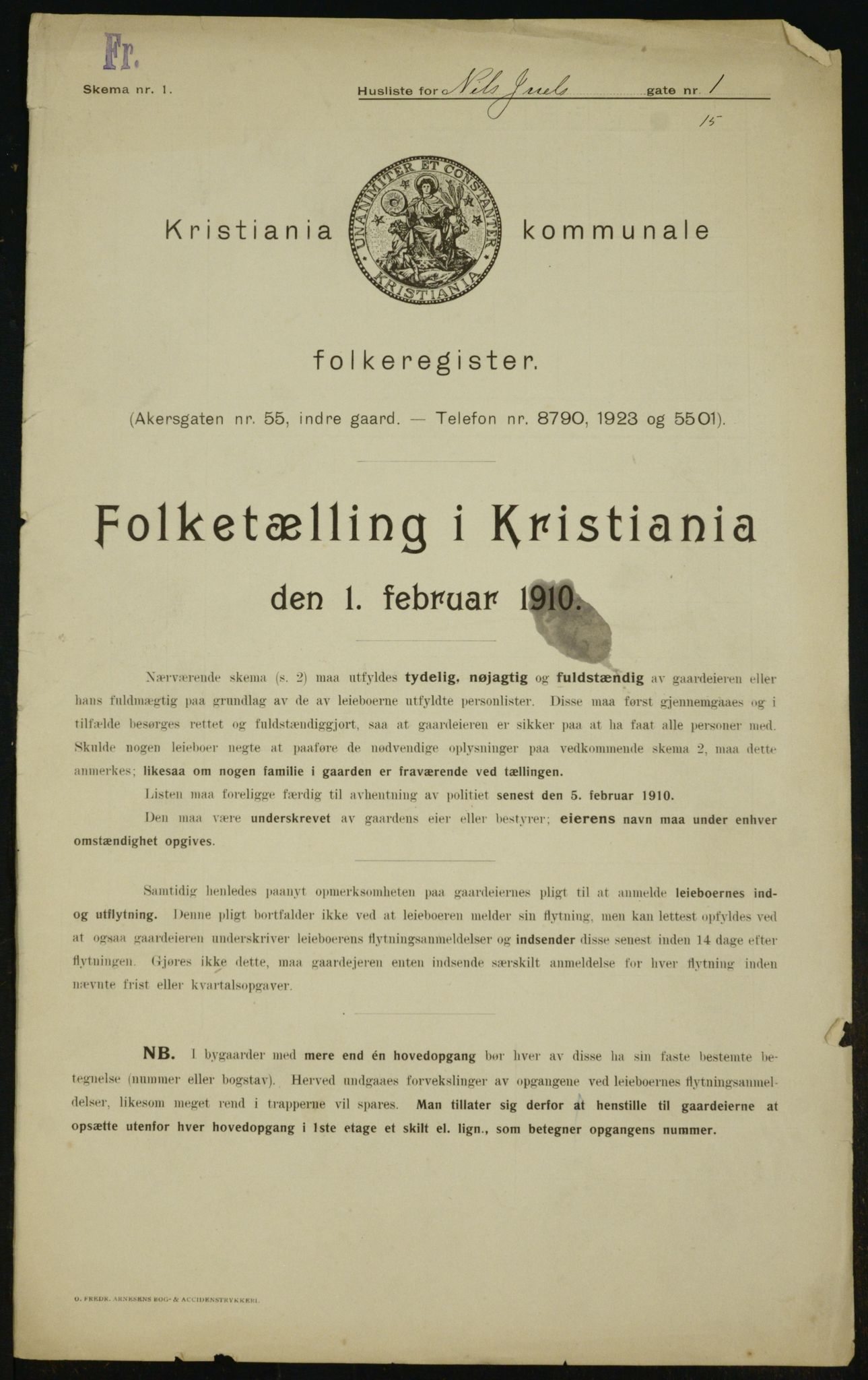 OBA, Kommunal folketelling 1.2.1910 for Kristiania, 1910, s. 67760