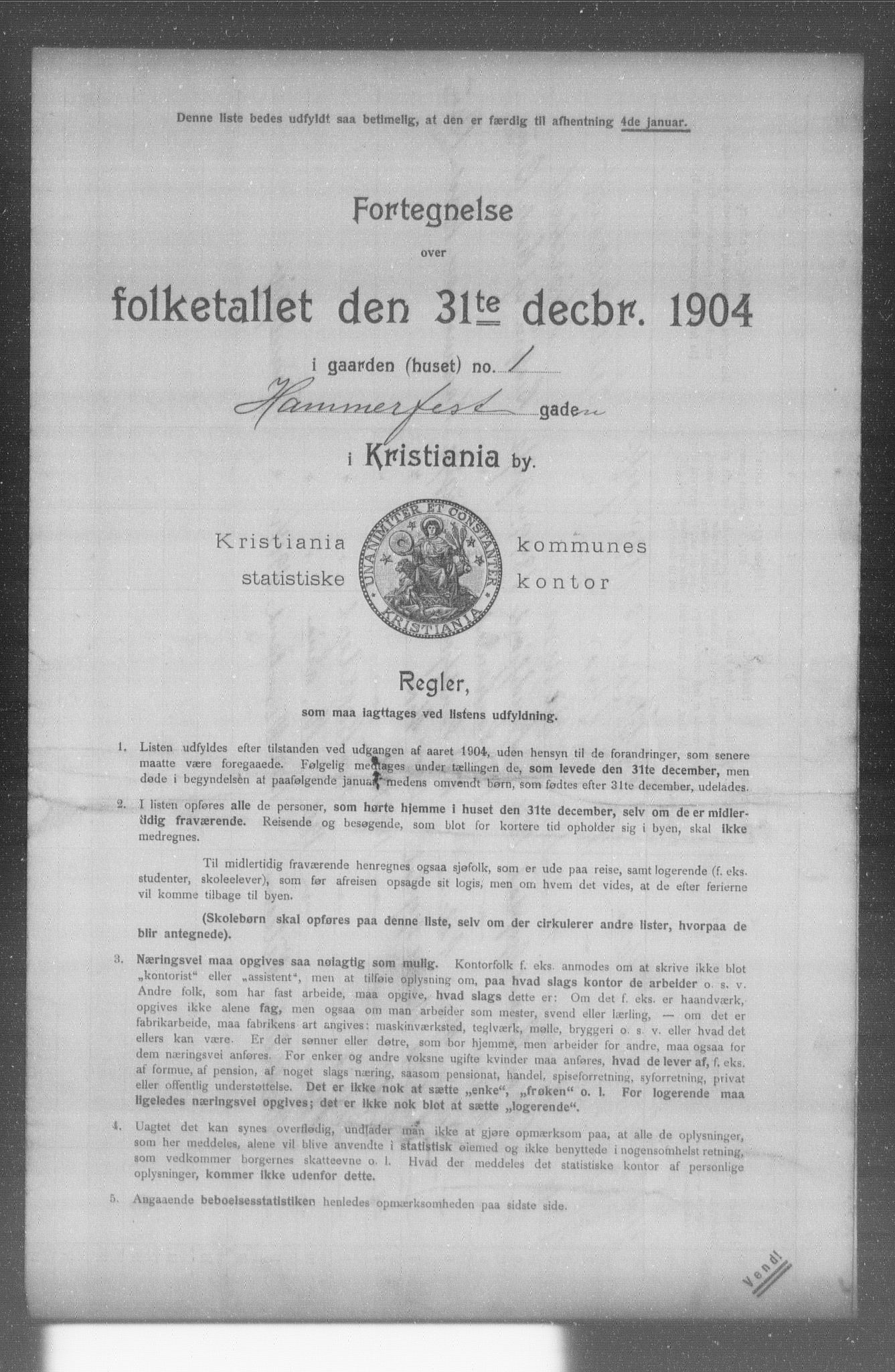 OBA, Kommunal folketelling 31.12.1904 for Kristiania kjøpstad, 1904, s. 6843