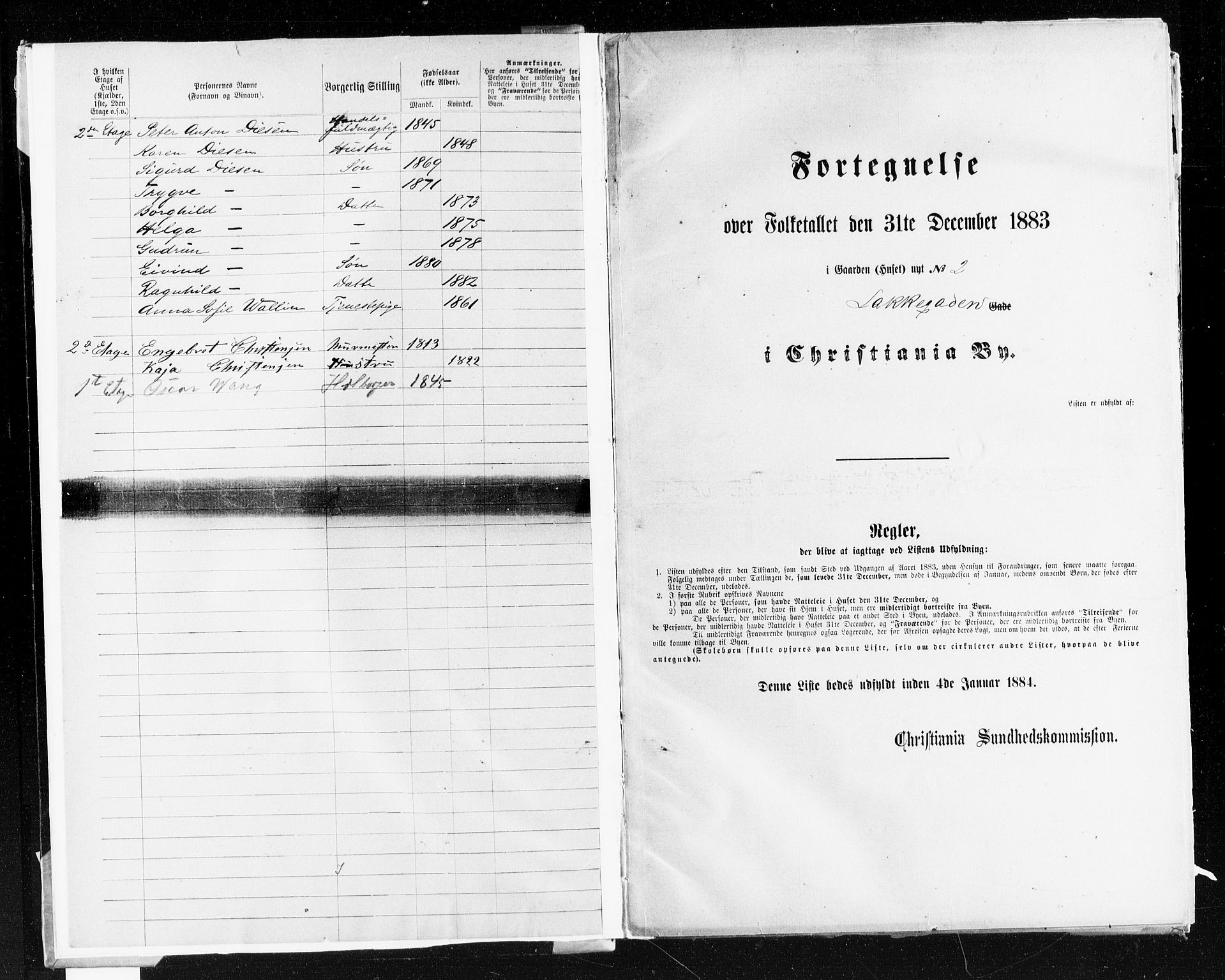 OBA, Kommunal folketelling 31.12.1883 for Kristiania kjøpstad, 1883, s. 2429