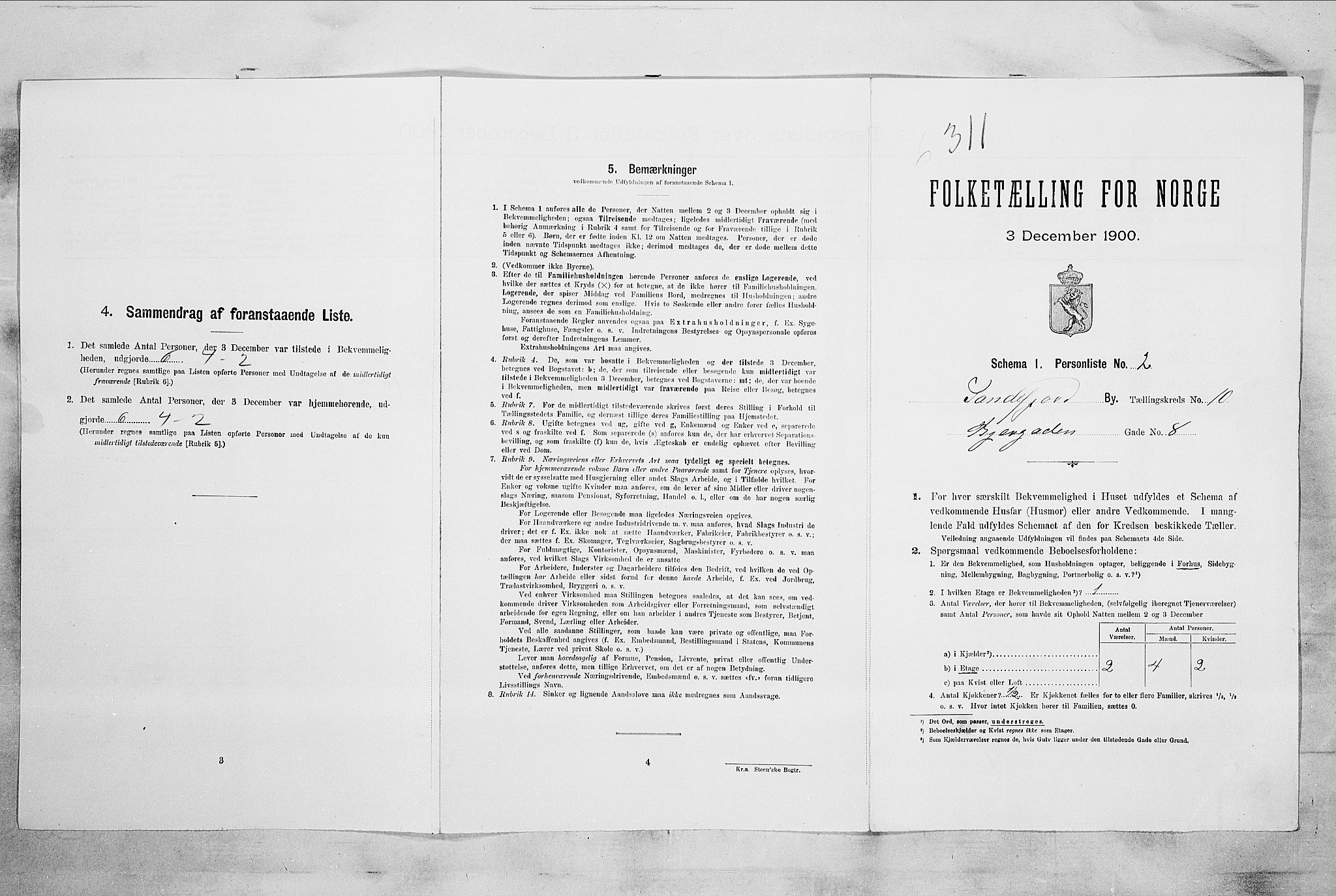 RA, Folketelling 1900 for 0706 Sandefjord kjøpstad, 1900, s. 2401