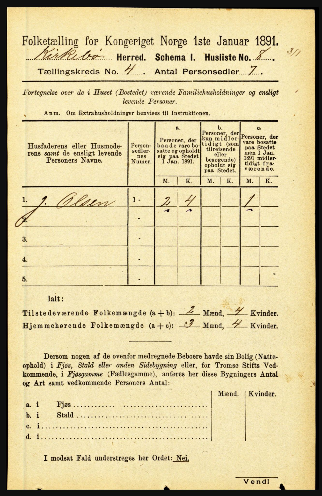 RA, Folketelling 1891 for 1416 Kyrkjebø herred, 1891, s. 843