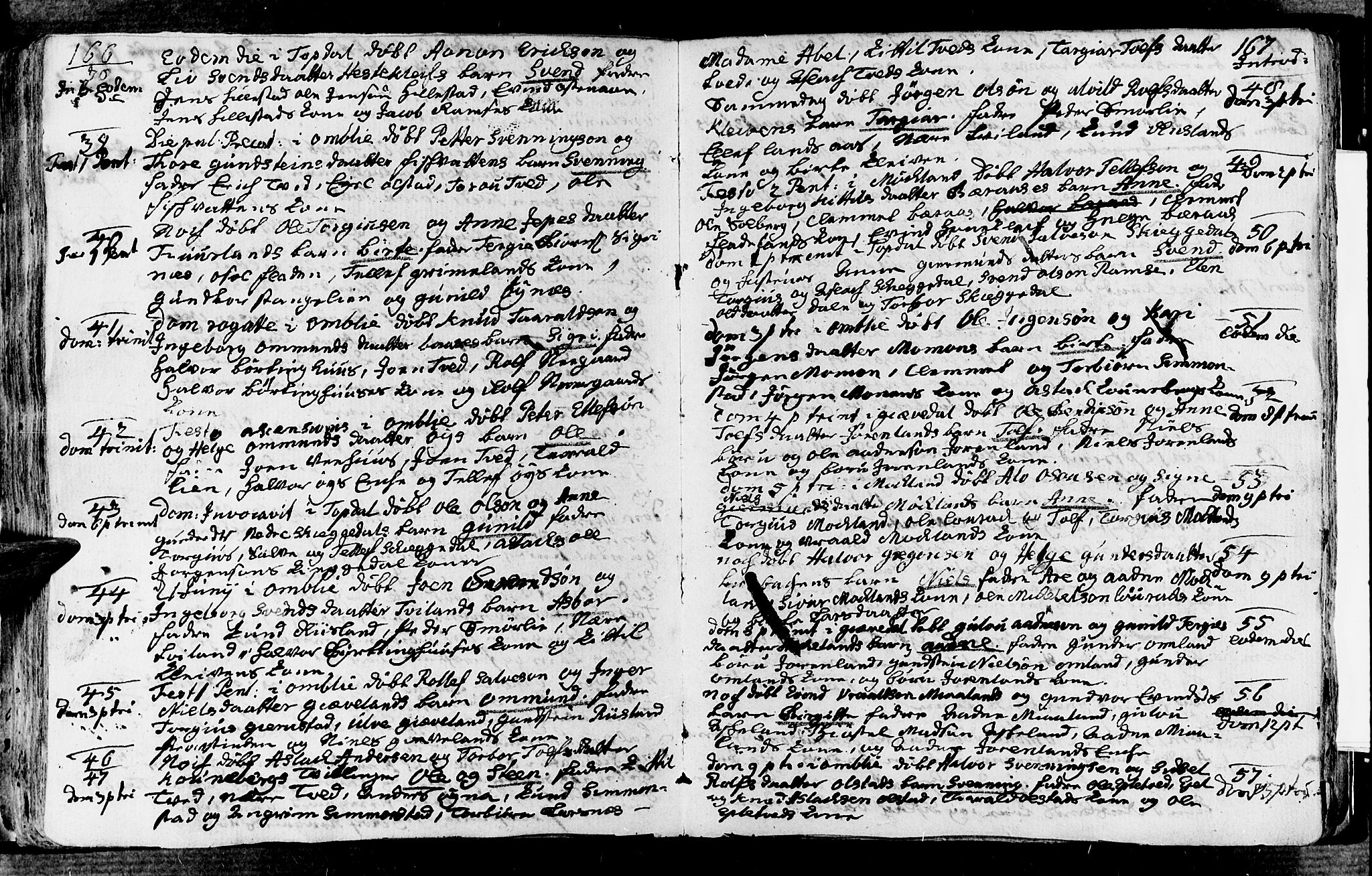 Åmli sokneprestkontor, AV/SAK-1111-0050/F/Fa/Fac/L0003: Ministerialbok nr. A 3, 1756-1775, s. 166-167