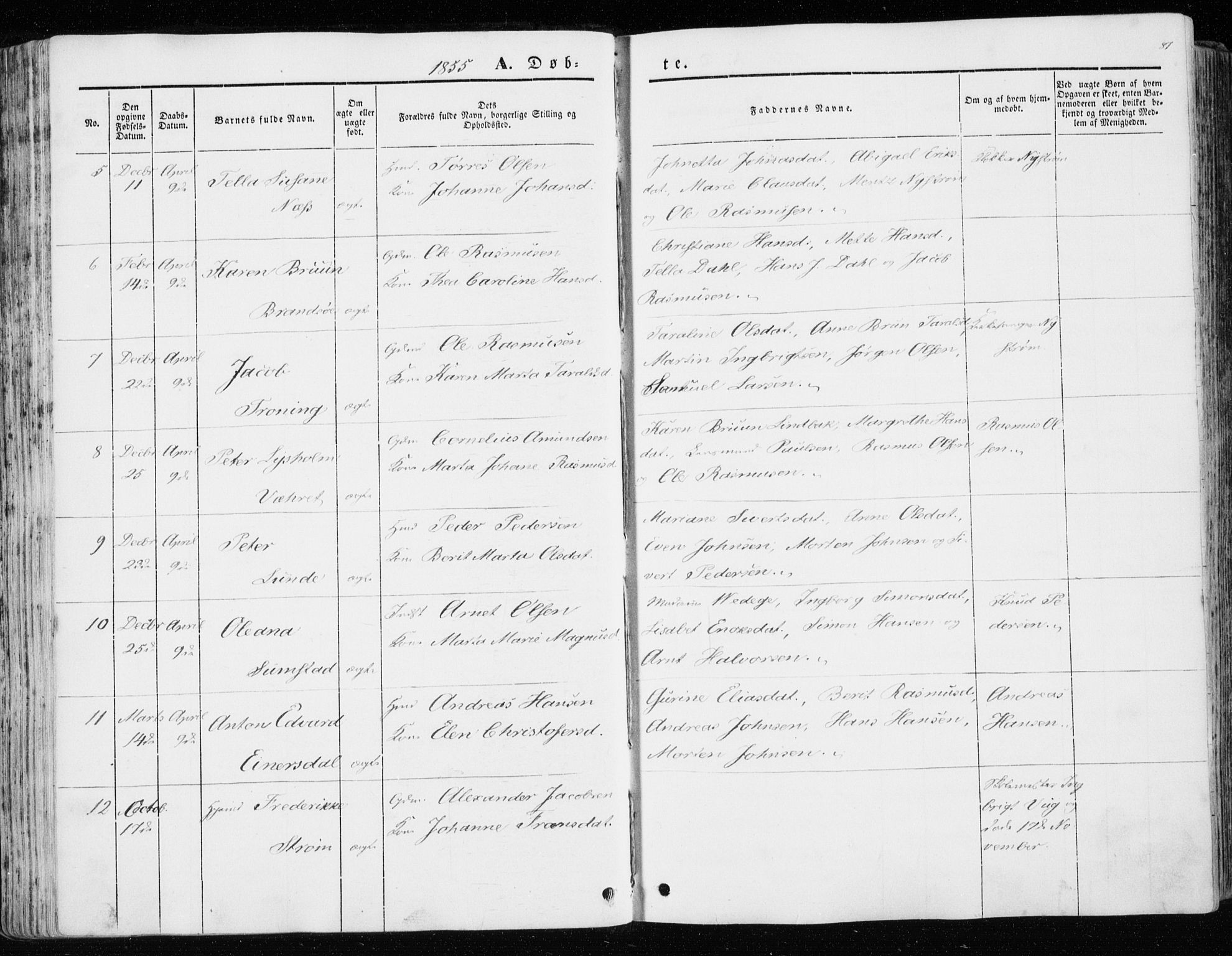 Ministerialprotokoller, klokkerbøker og fødselsregistre - Sør-Trøndelag, SAT/A-1456/657/L0704: Ministerialbok nr. 657A05, 1846-1857, s. 87