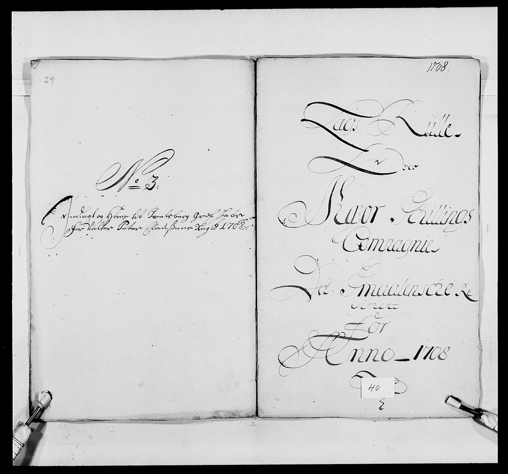 Kommanderende general (KG I) med Det norske krigsdirektorium, AV/RA-EA-5419/E/Ea/L0494: Smålenske regiment, 1697-1717, s. 334