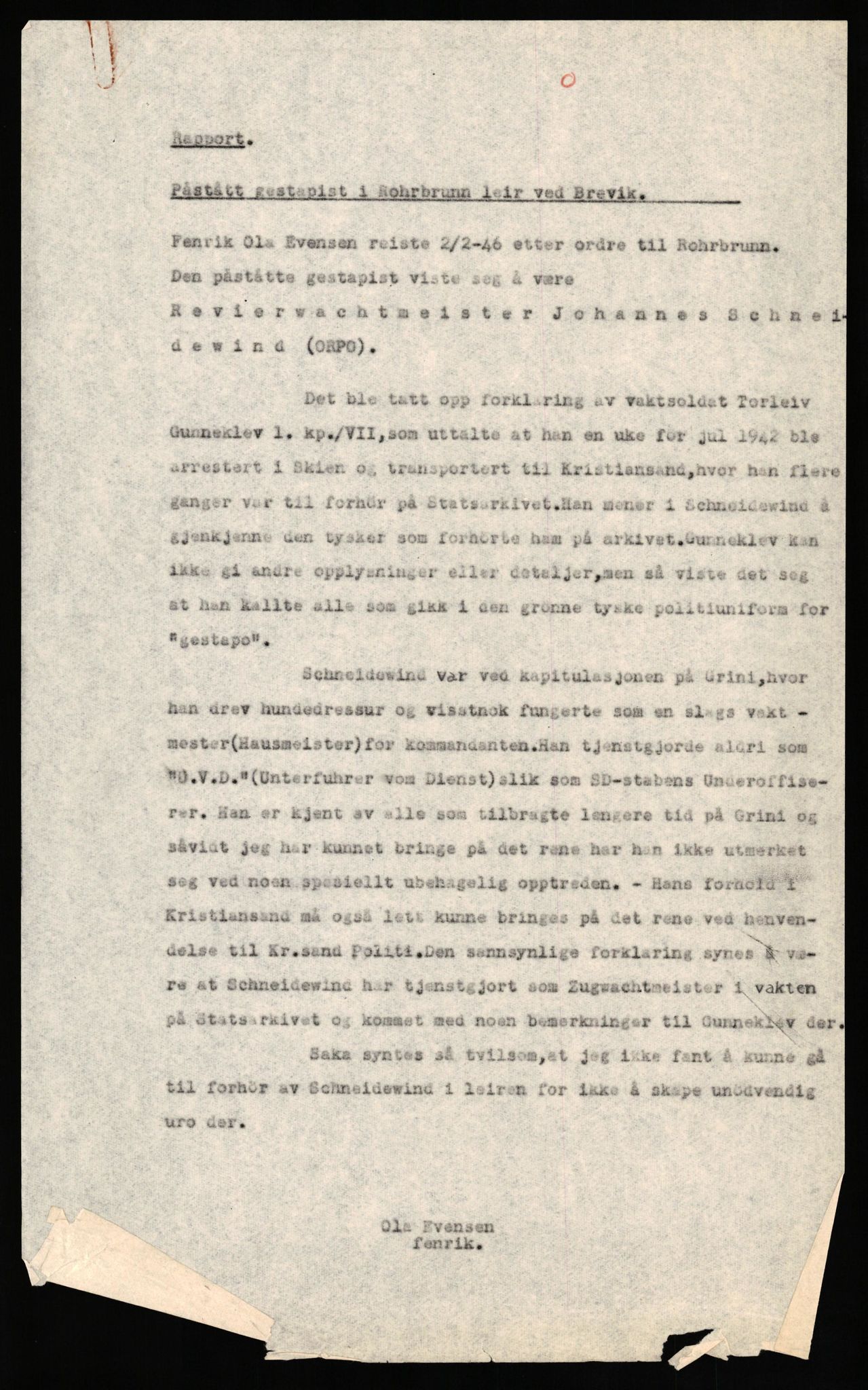 Forsvaret, Forsvarets overkommando II, AV/RA-RAFA-3915/D/Db/L0030: CI Questionaires. Tyske okkupasjonsstyrker i Norge. Tyskere., 1945-1946, s. 80