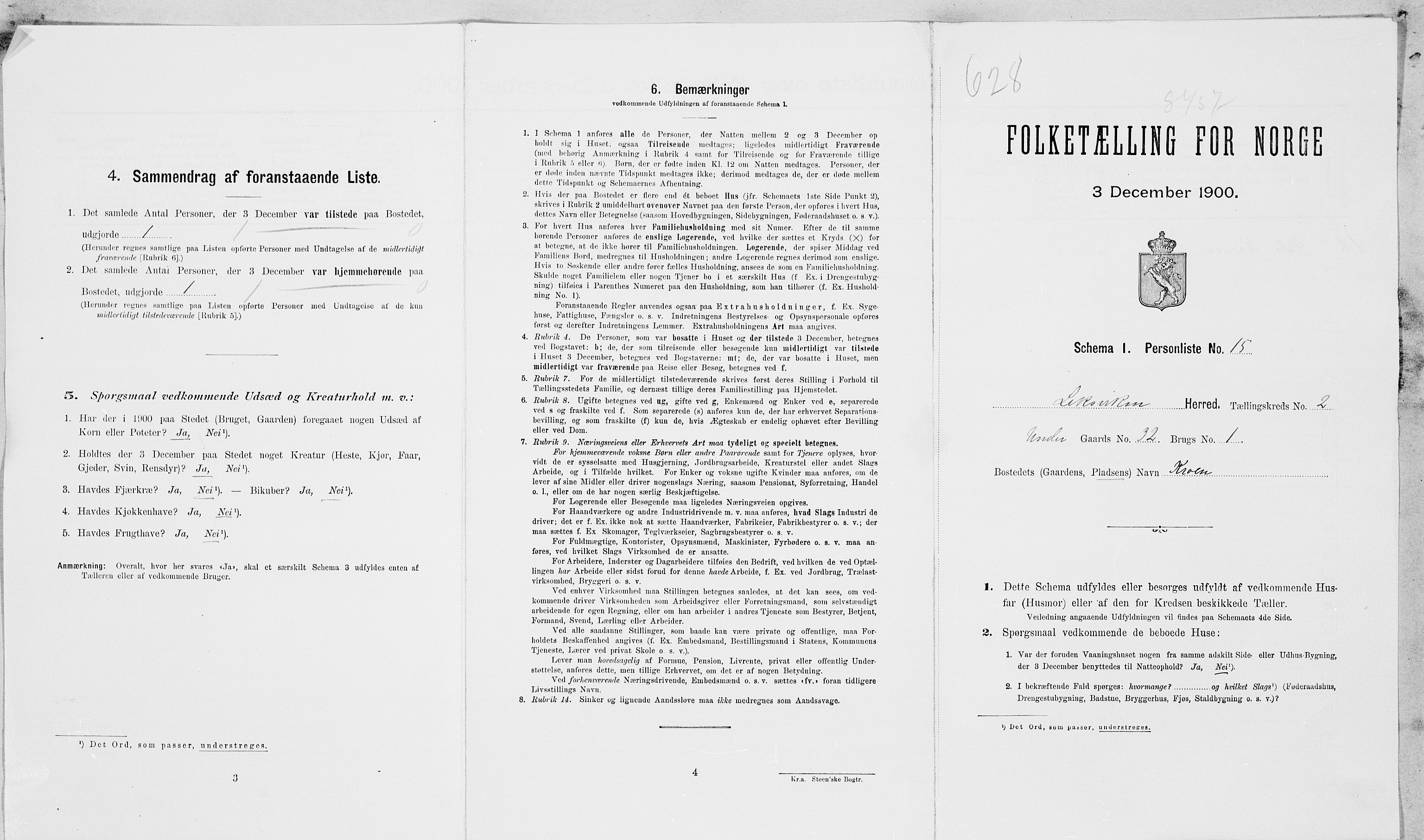 SAT, Folketelling 1900 for 1718 Leksvik herred, 1900, s. 28