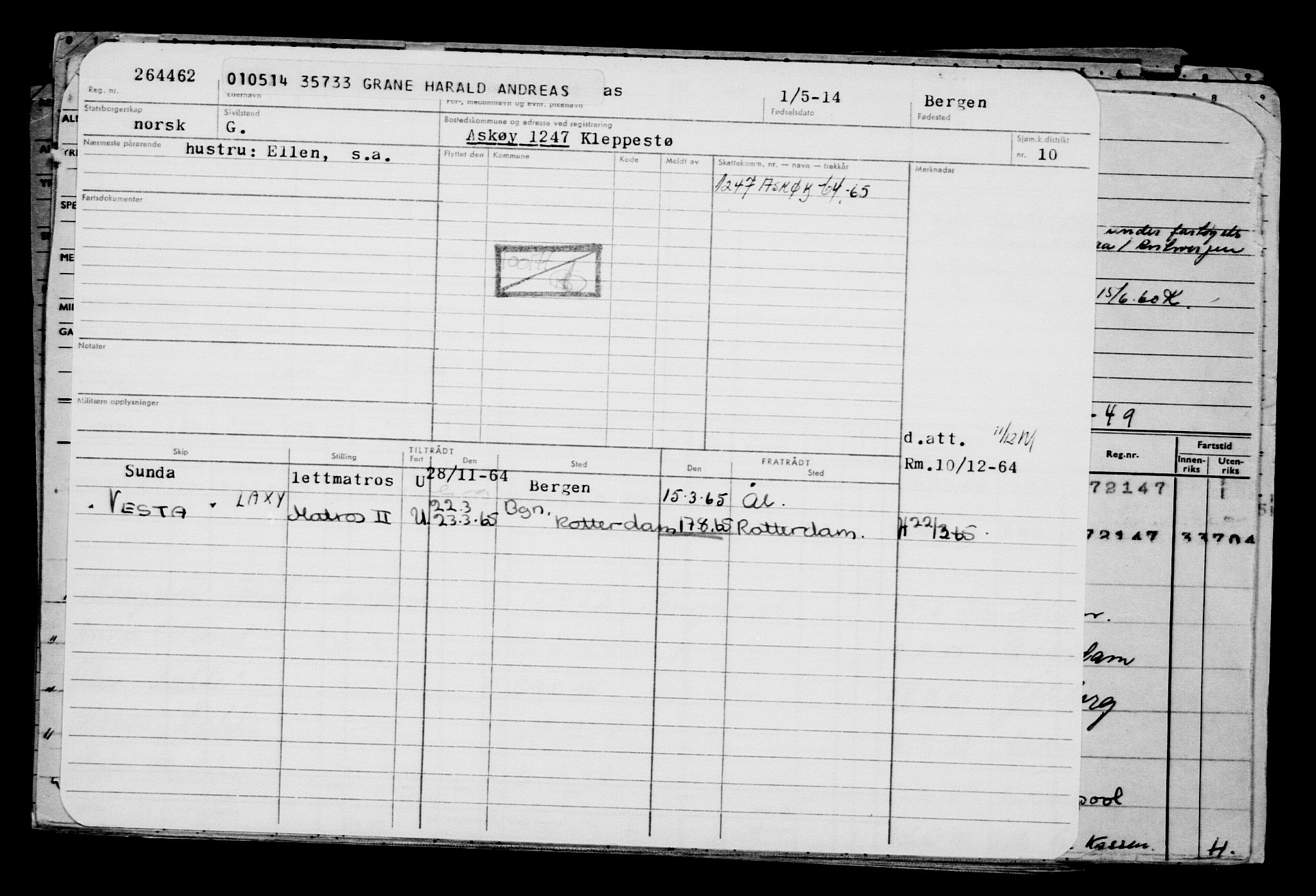 Direktoratet for sjømenn, AV/RA-S-3545/G/Gb/L0120: Hovedkort, 1914, s. 364