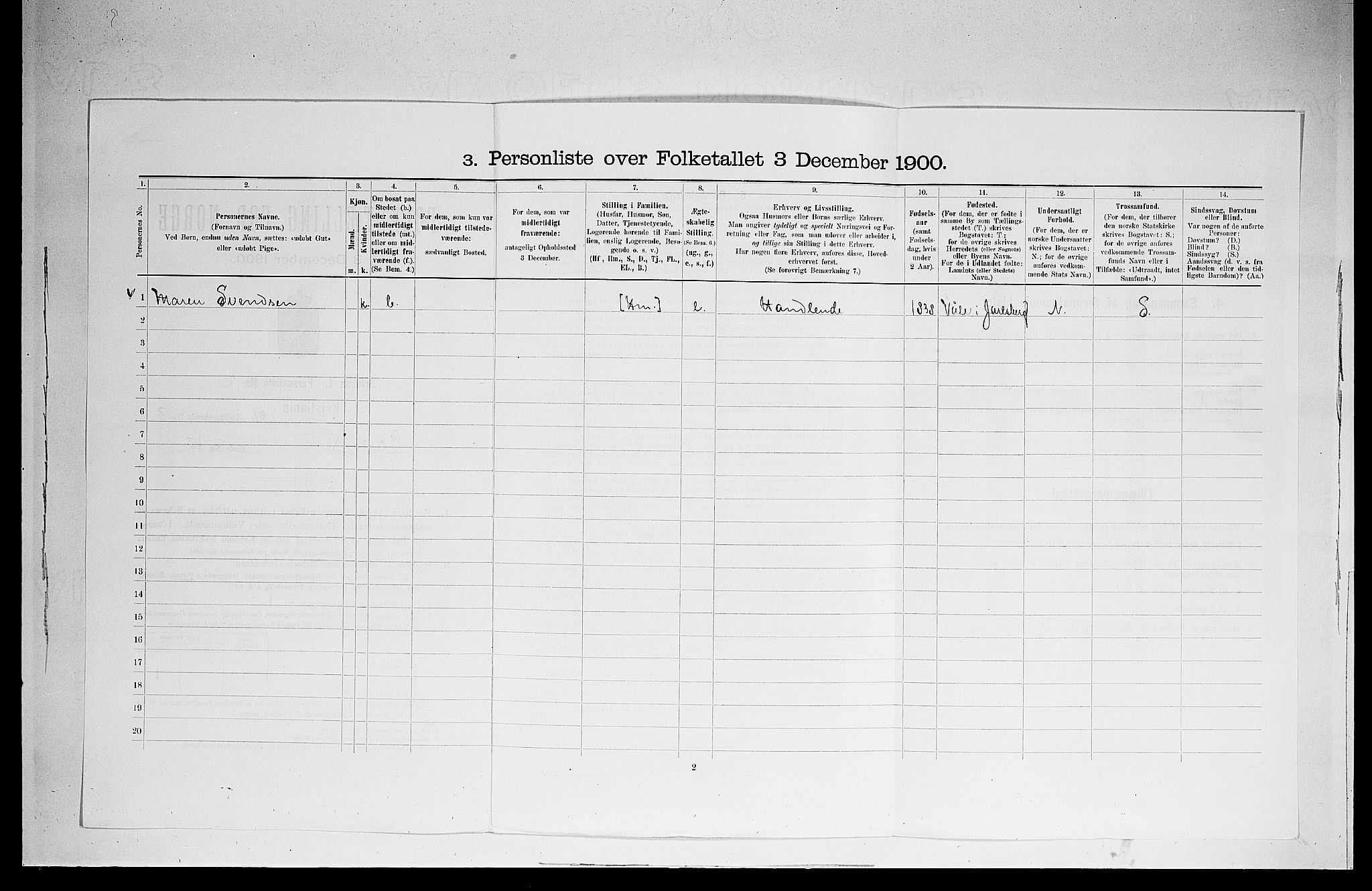 SAO, Folketelling 1900 for 0301 Kristiania kjøpstad, 1900, s. 11020