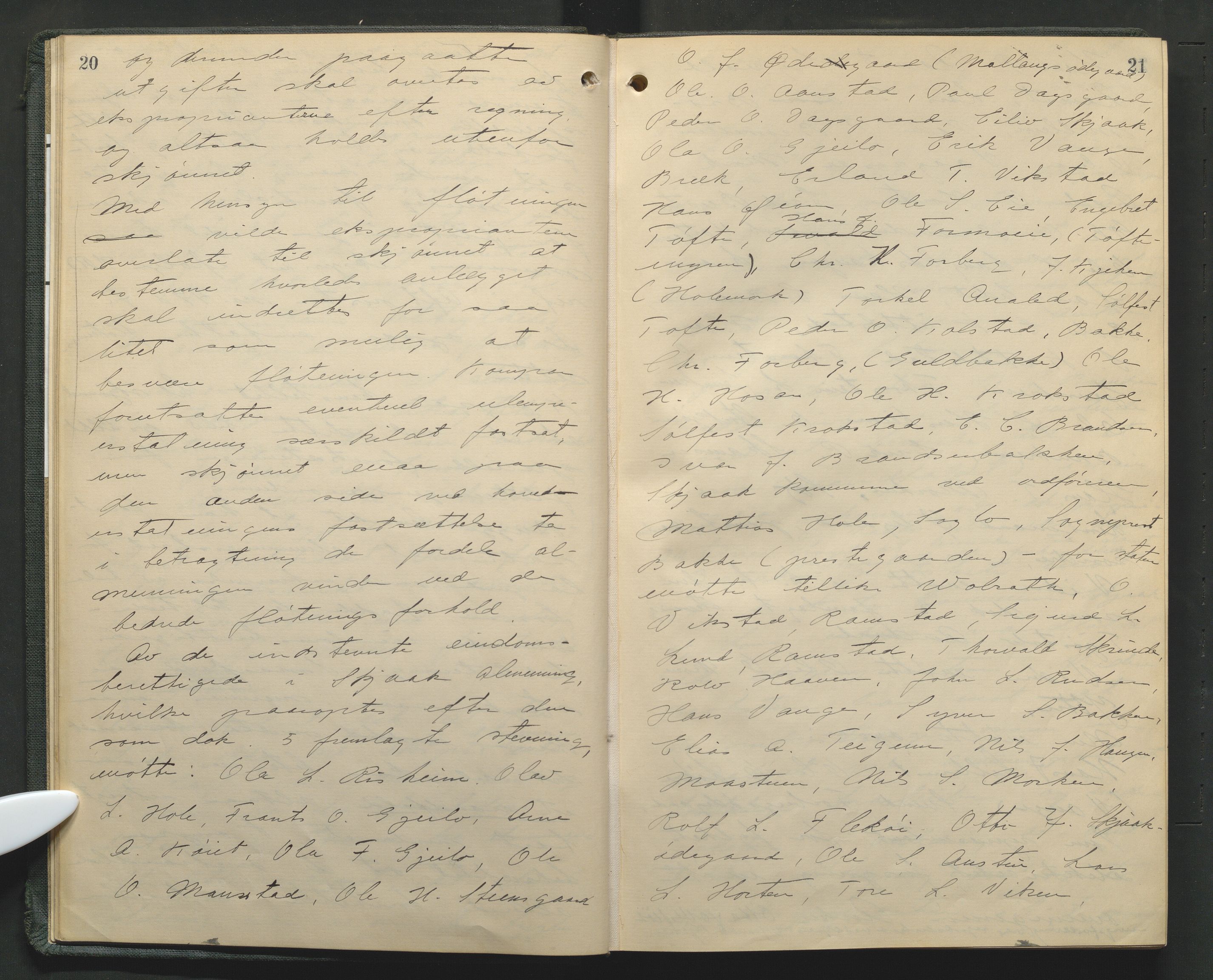 Nord-Gudbrandsdal tingrett, AV/SAH-TING-002/G/Gc/Gcb/L0013: Ekstrarettsprotokoll for åstedssaker, 1919-1927, s. 20-21