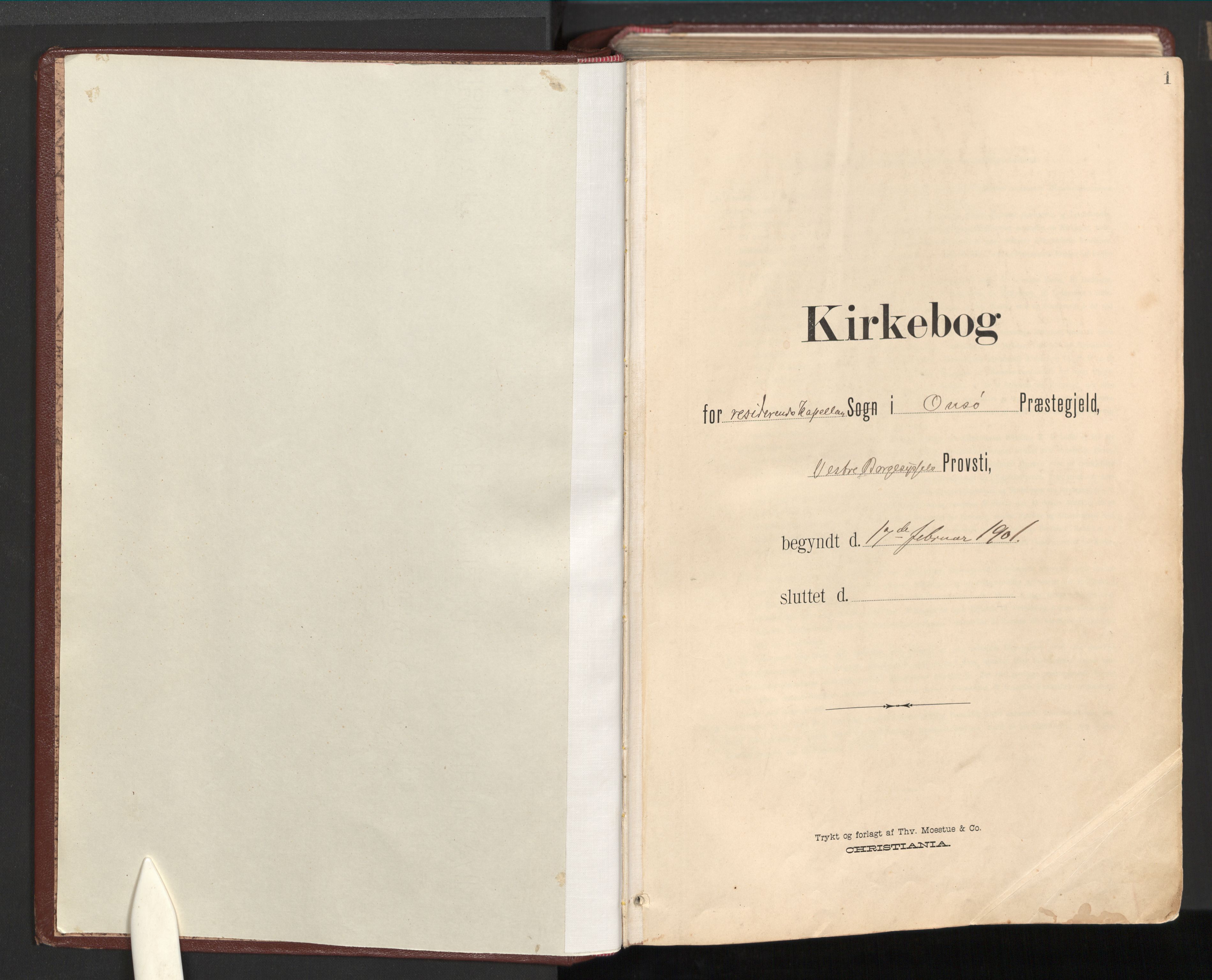 Onsøy prestekontor Kirkebøker, SAO/A-10914/F/Fb: Ministerialbok nr. II 1, 1901-1937, s. 1