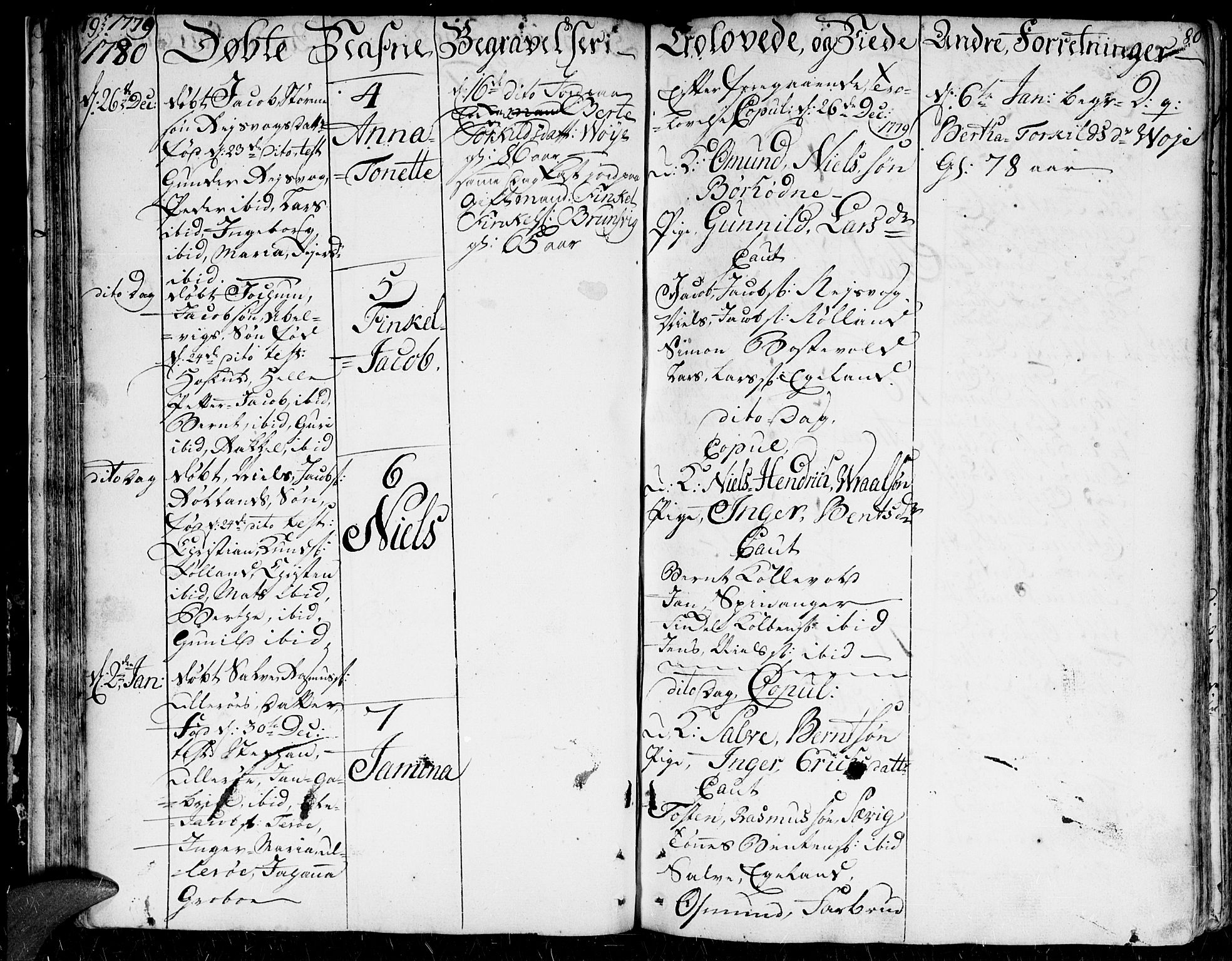 Herad sokneprestkontor, SAK/1111-0018/F/Fa/Faa/L0001: Ministerialbok nr. A 1 /2, 1768-1797, s. 79-80