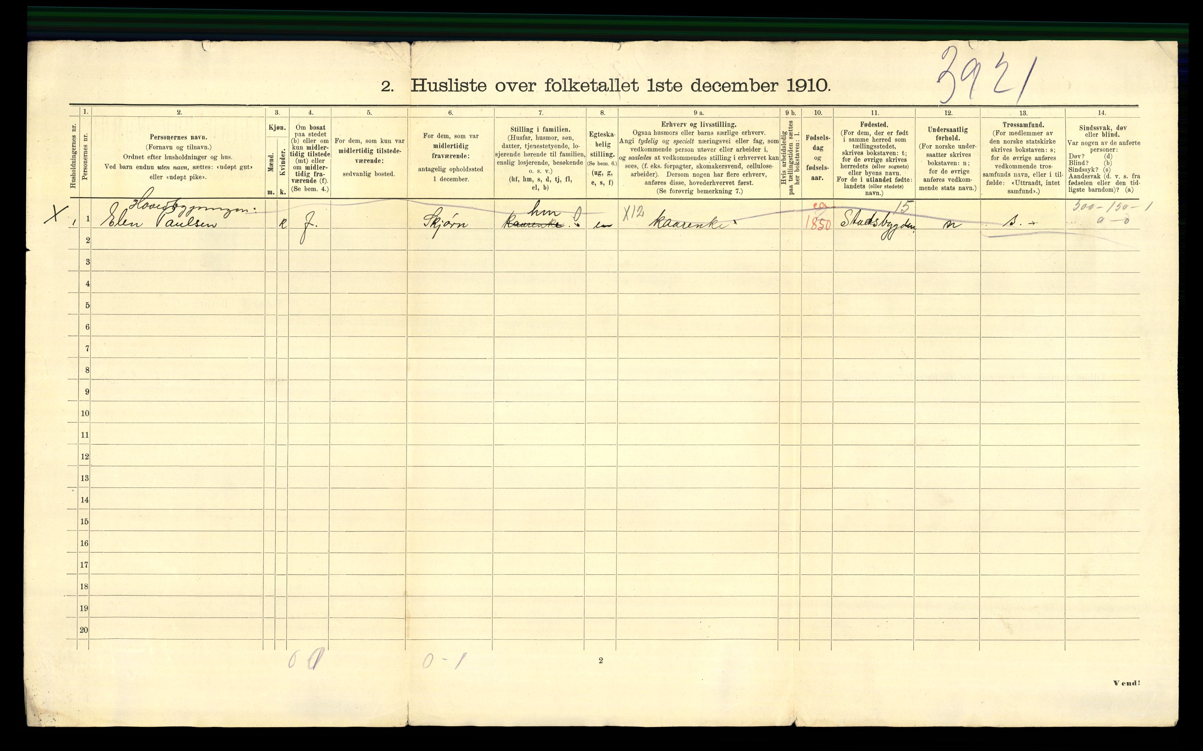 RA, Folketelling 1910 for 1629 Jøssund herred, 1910, s. 29