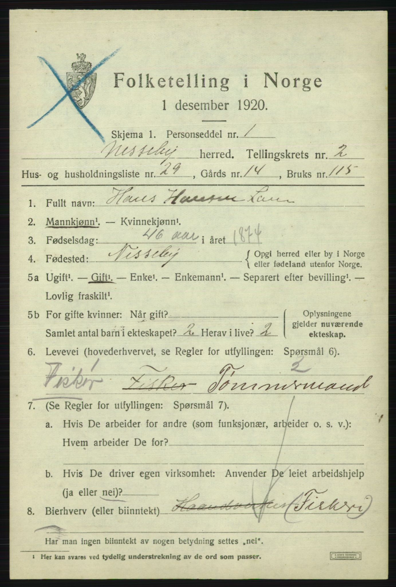 SATØ, Folketelling 1920 for 2027 Nesseby herred, 1920, s. 1204