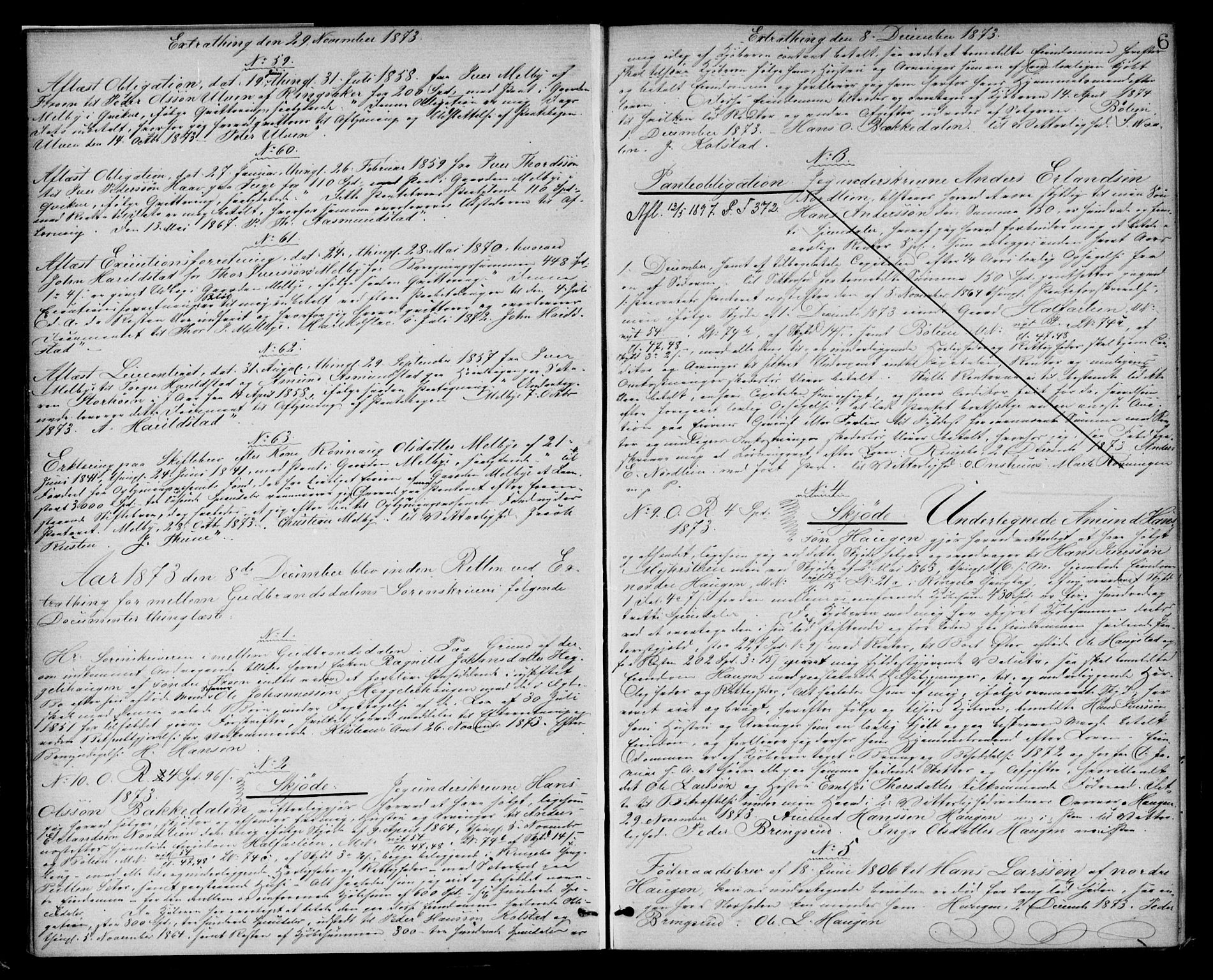 Mellom-Gudbrandsdal sorenskriveri, AV/SAH-TING-038/H/Hb/L0006: Pantebok nr. 6, 1873-1878, s. 6