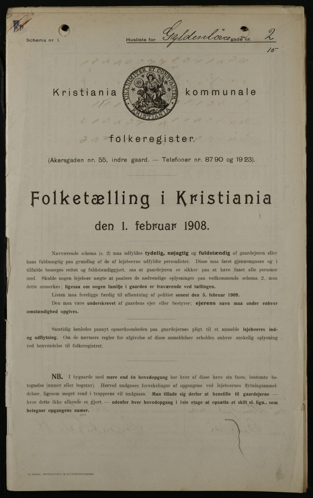 OBA, Kommunal folketelling 1.2.1908 for Kristiania kjøpstad, 1908, s. 29320