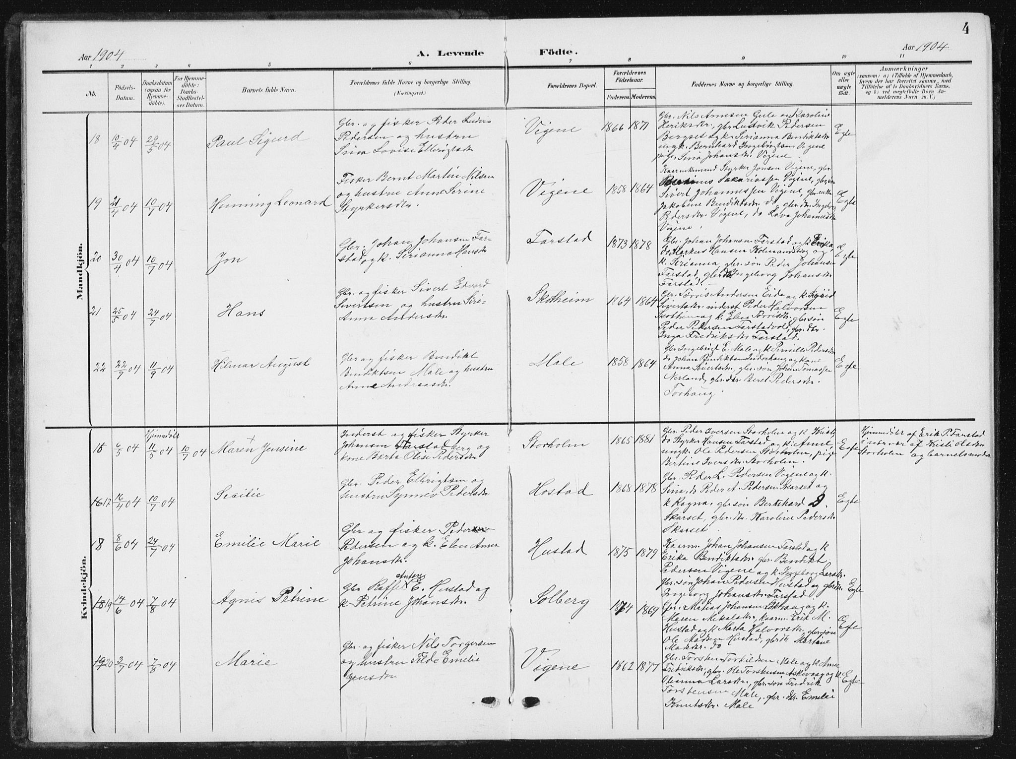 Ministerialprotokoller, klokkerbøker og fødselsregistre - Møre og Romsdal, AV/SAT-A-1454/567/L0784: Klokkerbok nr. 567C04, 1903-1938, s. 4