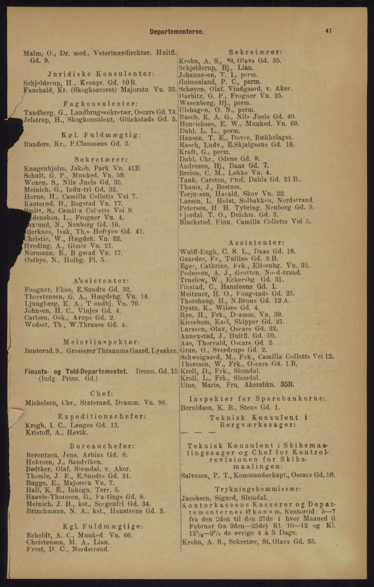 Kristiania/Oslo adressebok, PUBL/-, 1905, s. 41