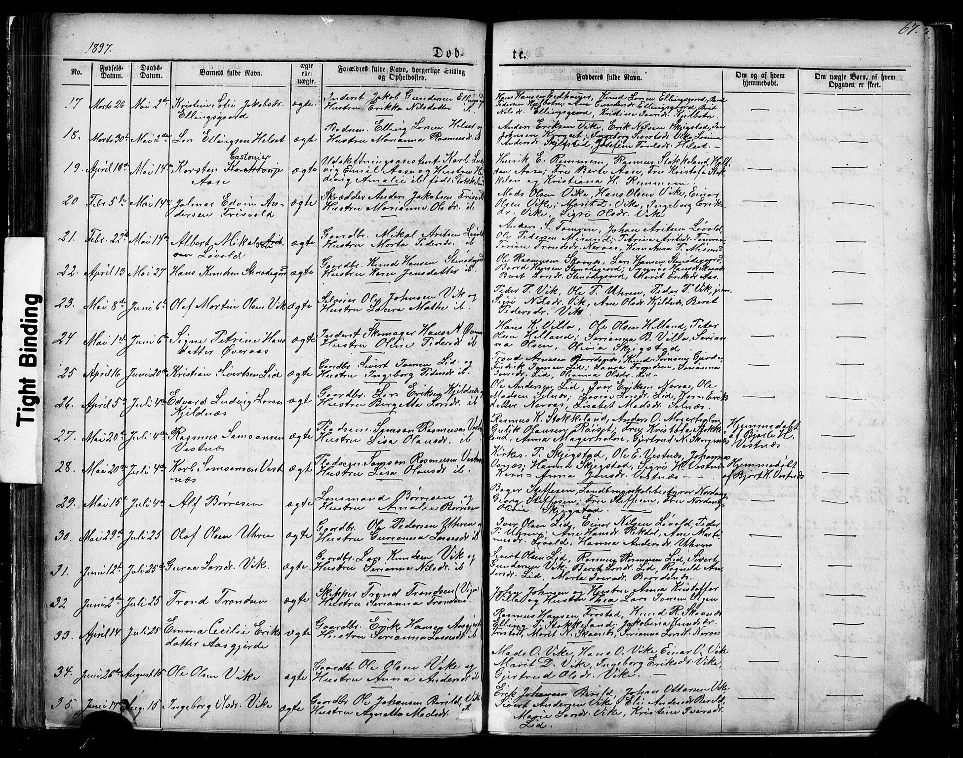 Ministerialprotokoller, klokkerbøker og fødselsregistre - Møre og Romsdal, AV/SAT-A-1454/539/L0536: Klokkerbok nr. 539C02, 1867-1913, s. 67