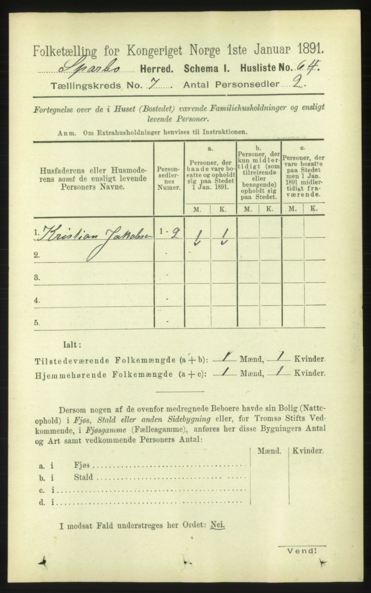 RA, Folketelling 1891 for 1731 Sparbu herred, 1891, s. 2399