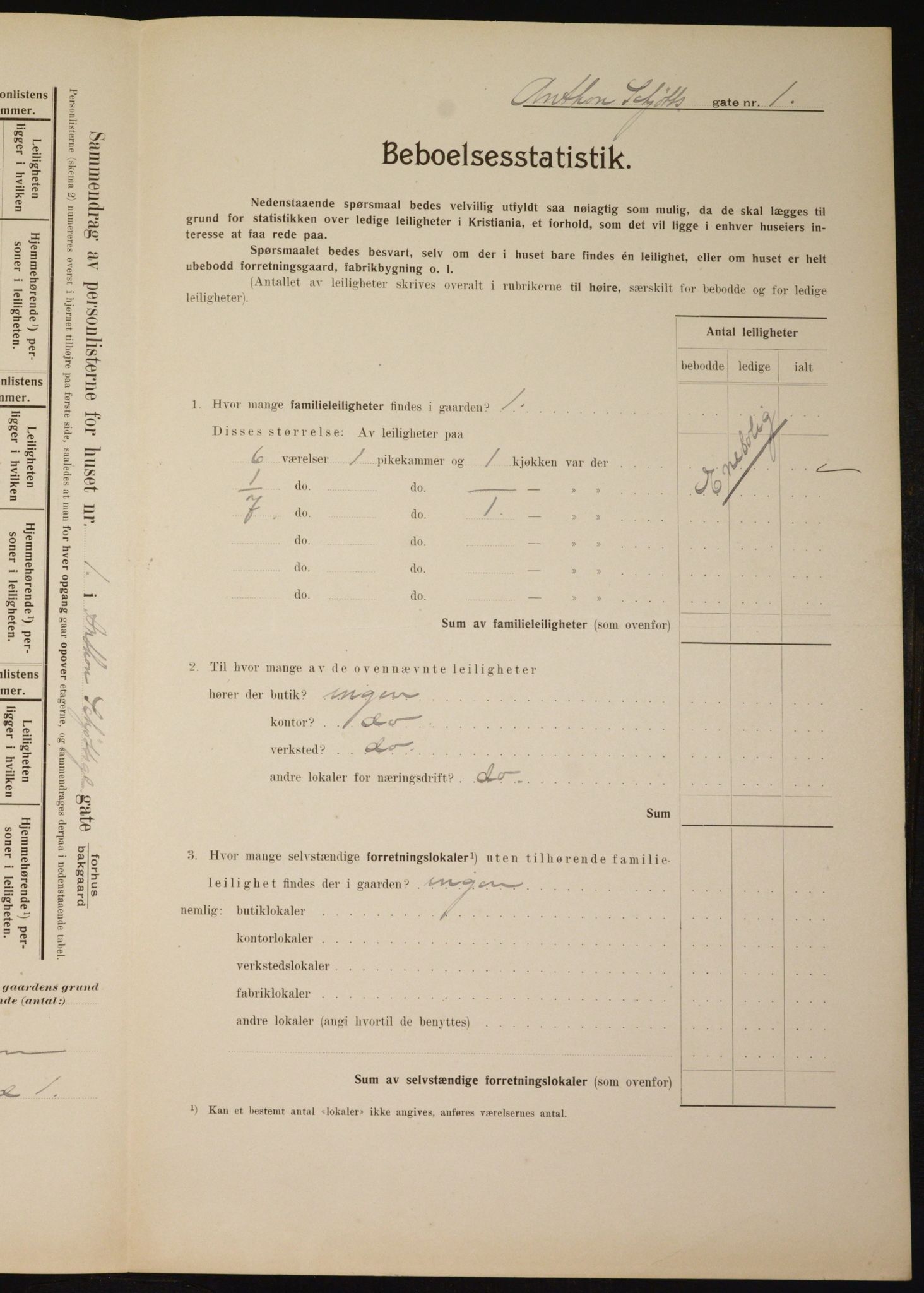 OBA, Kommunal folketelling 1.2.1910 for Kristiania, 1910, s. 1189