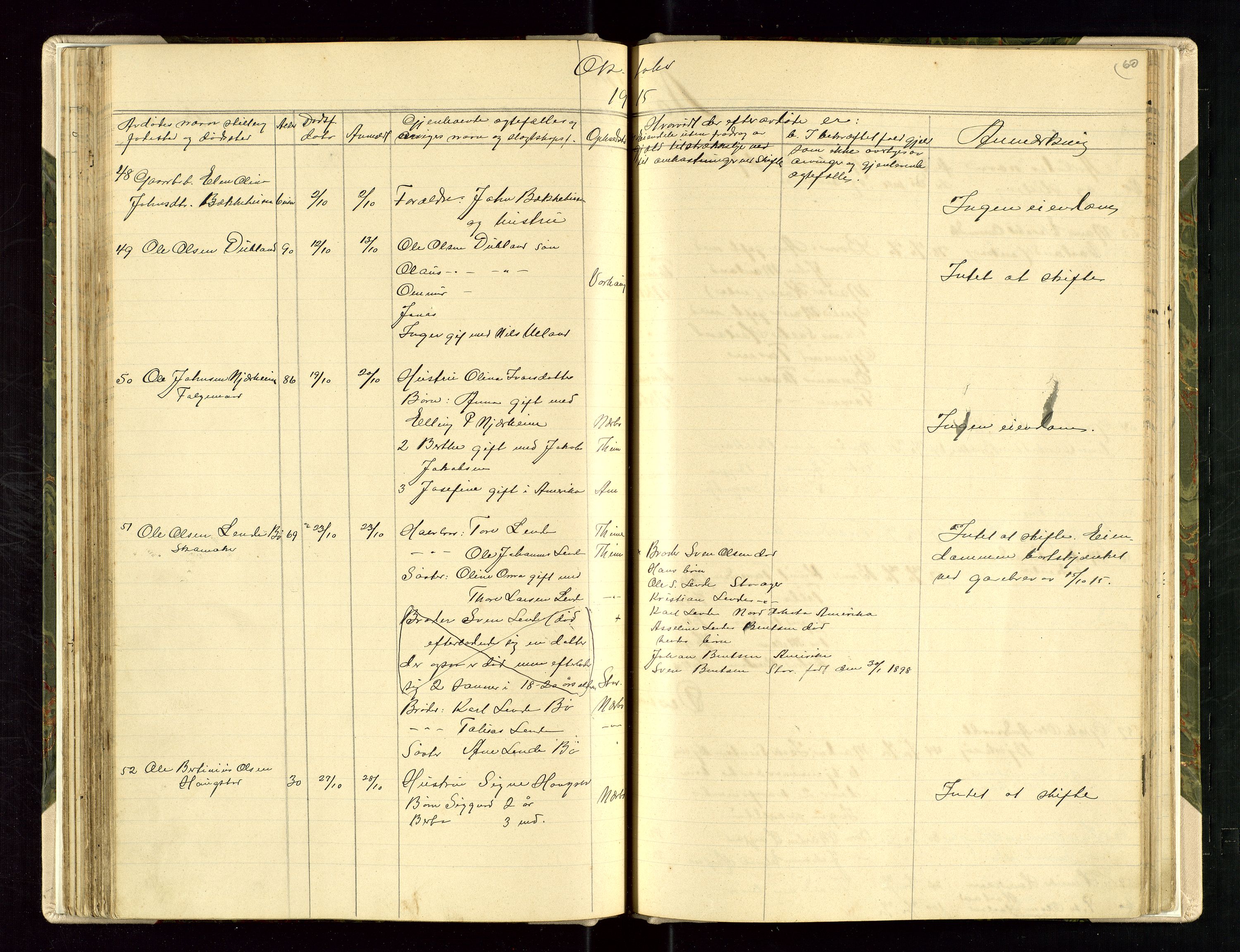 Hå lensmannskontor, AV/SAST-A-100456/Gga/L0002: Dødsfallsprotokoll, 1902-1925, s. 60