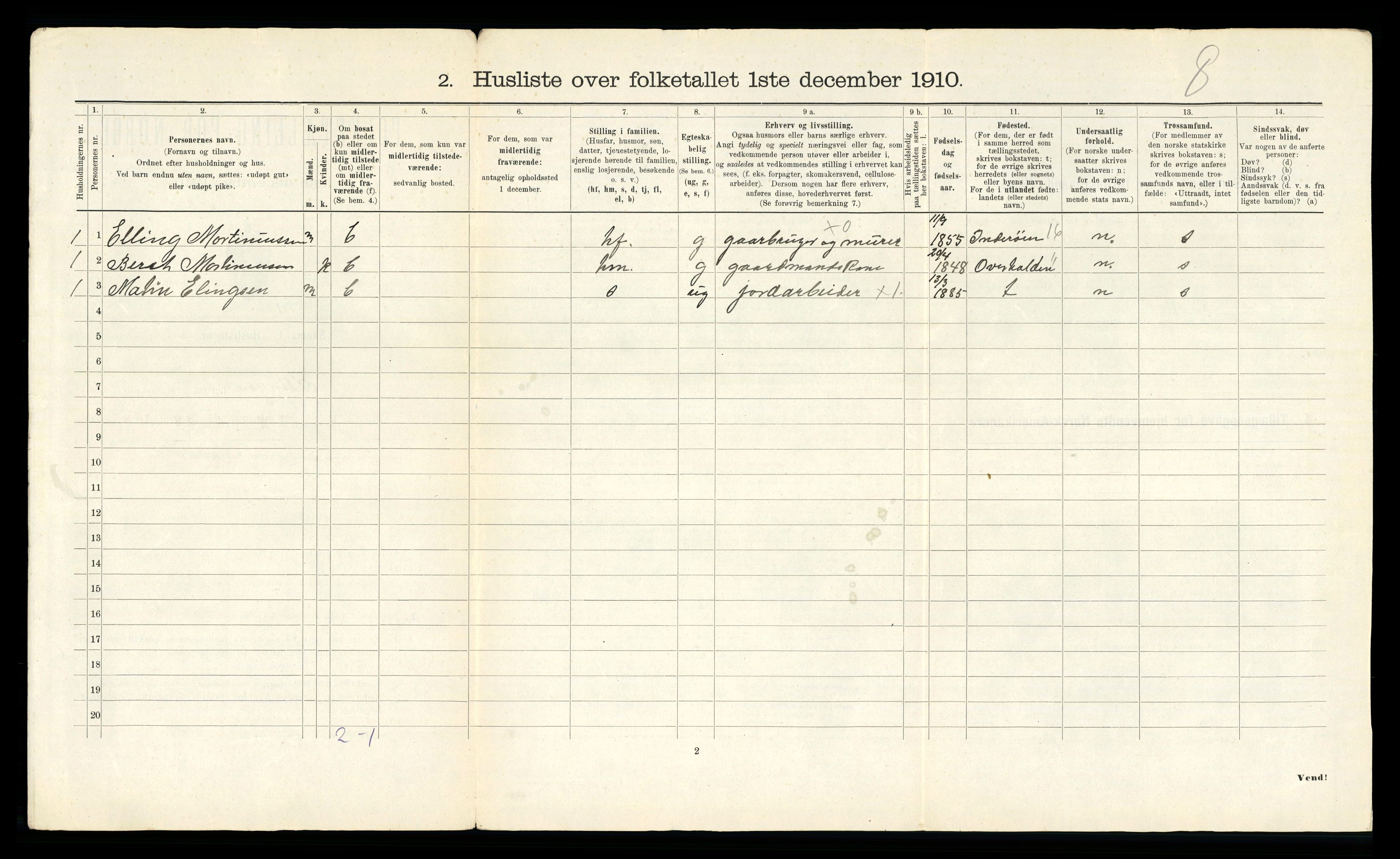 RA, Folketelling 1910 for 1746 Klinga herred, 1910, s. 26