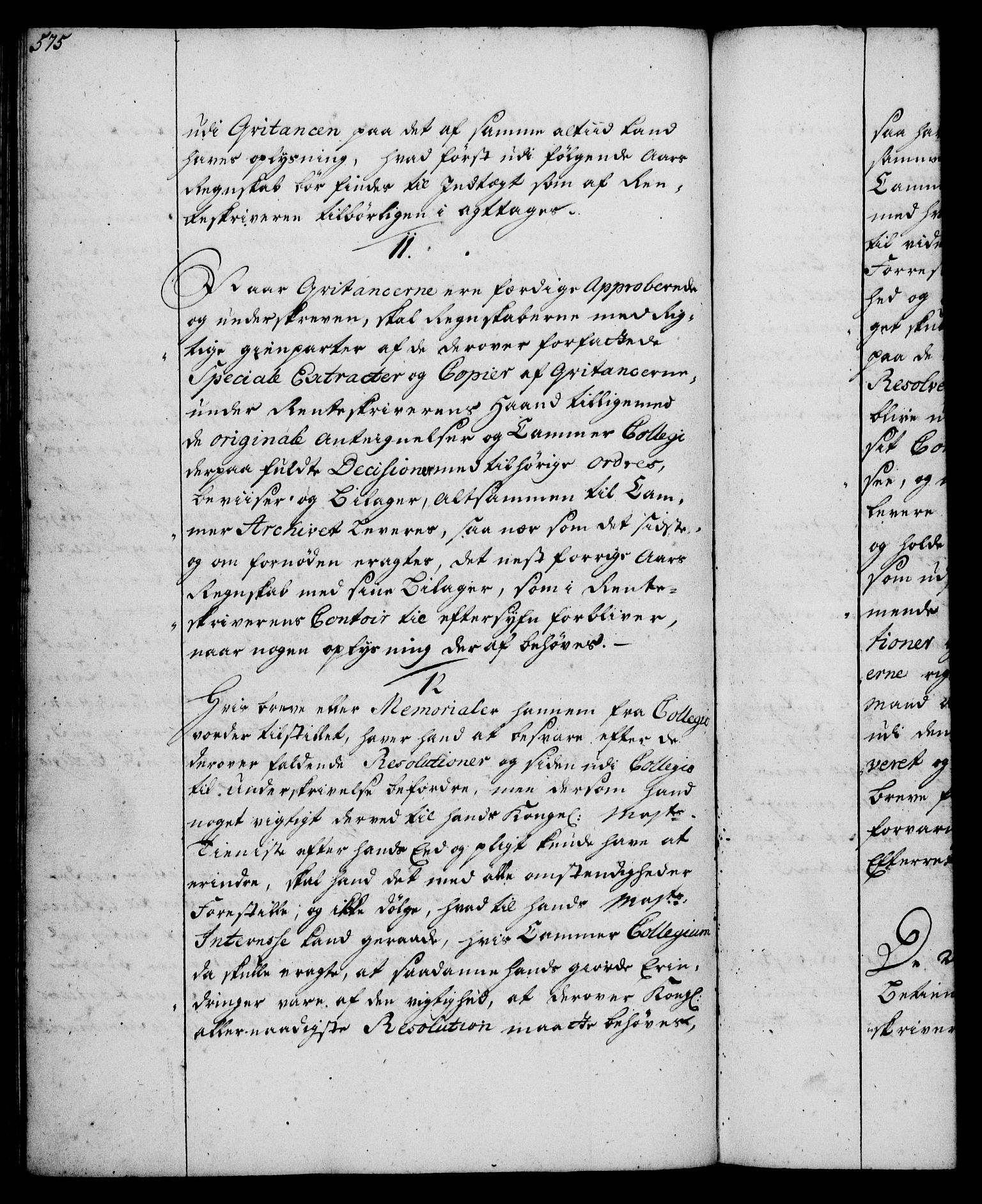 Rentekammeret, Kammerkanselliet, RA/EA-3111/G/Gg/Ggi/L0002: Norsk instruksjonsprotokoll med register (merket RK 53.35), 1729-1751, s. 575