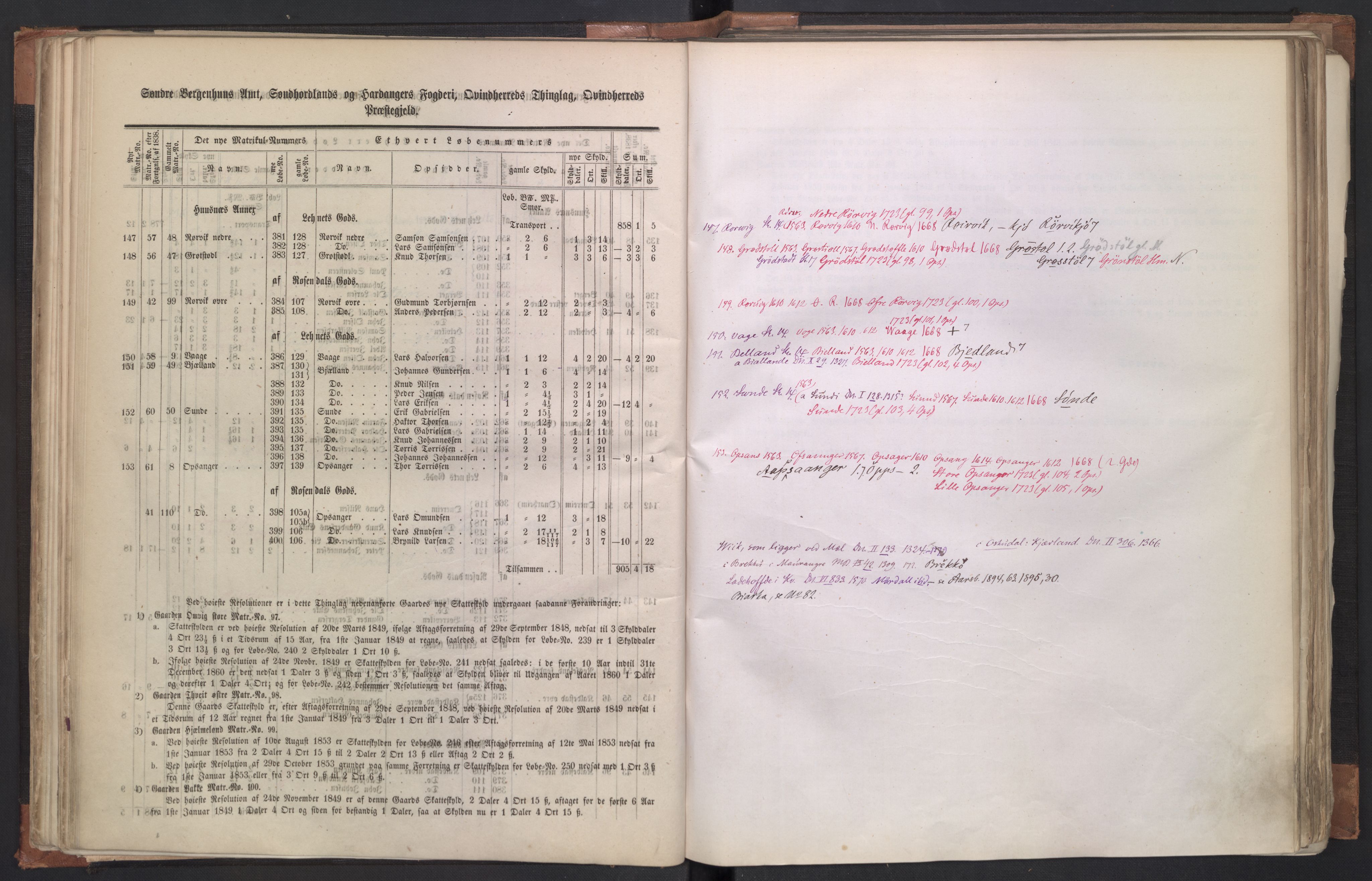 Rygh, AV/RA-PA-0034/F/Fb/L0011: Matrikkelen for 1838 - Søndre Bergenhus amt (Hordaaland fylke), 1838