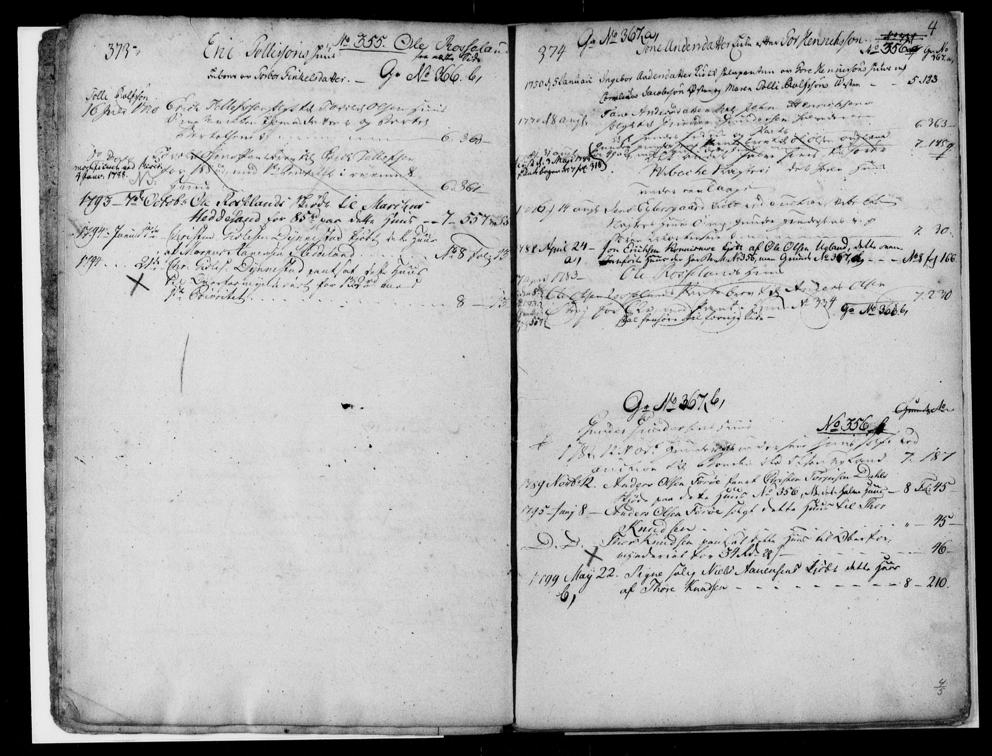 Kristiansand byrett, AV/SAK-1223-0001/G/Ga/L0004: Panteregister nr. 4, 1690-1800, s. 4