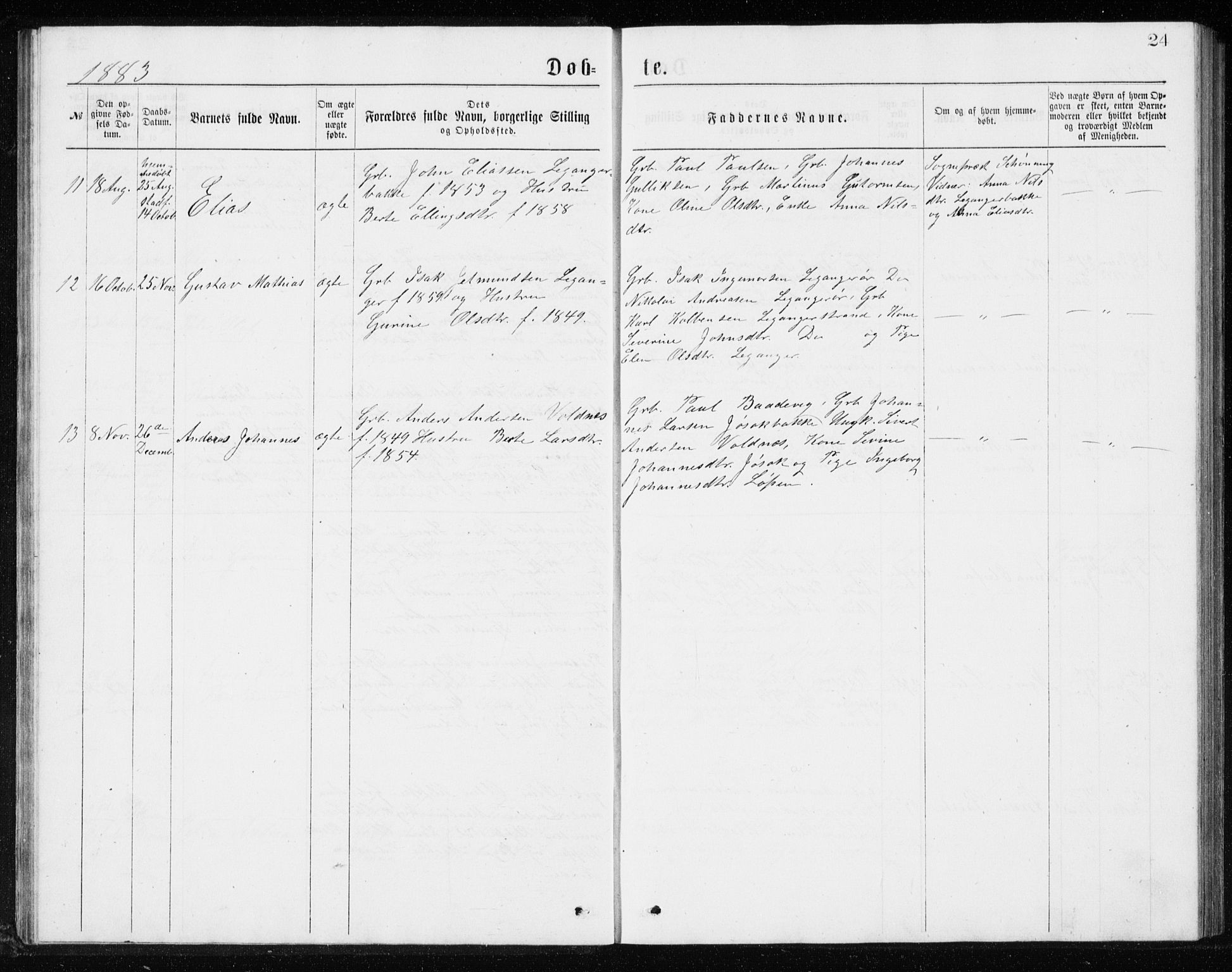 Ministerialprotokoller, klokkerbøker og fødselsregistre - Møre og Romsdal, AV/SAT-A-1454/508/L0097: Klokkerbok nr. 508C01, 1873-1897, s. 24