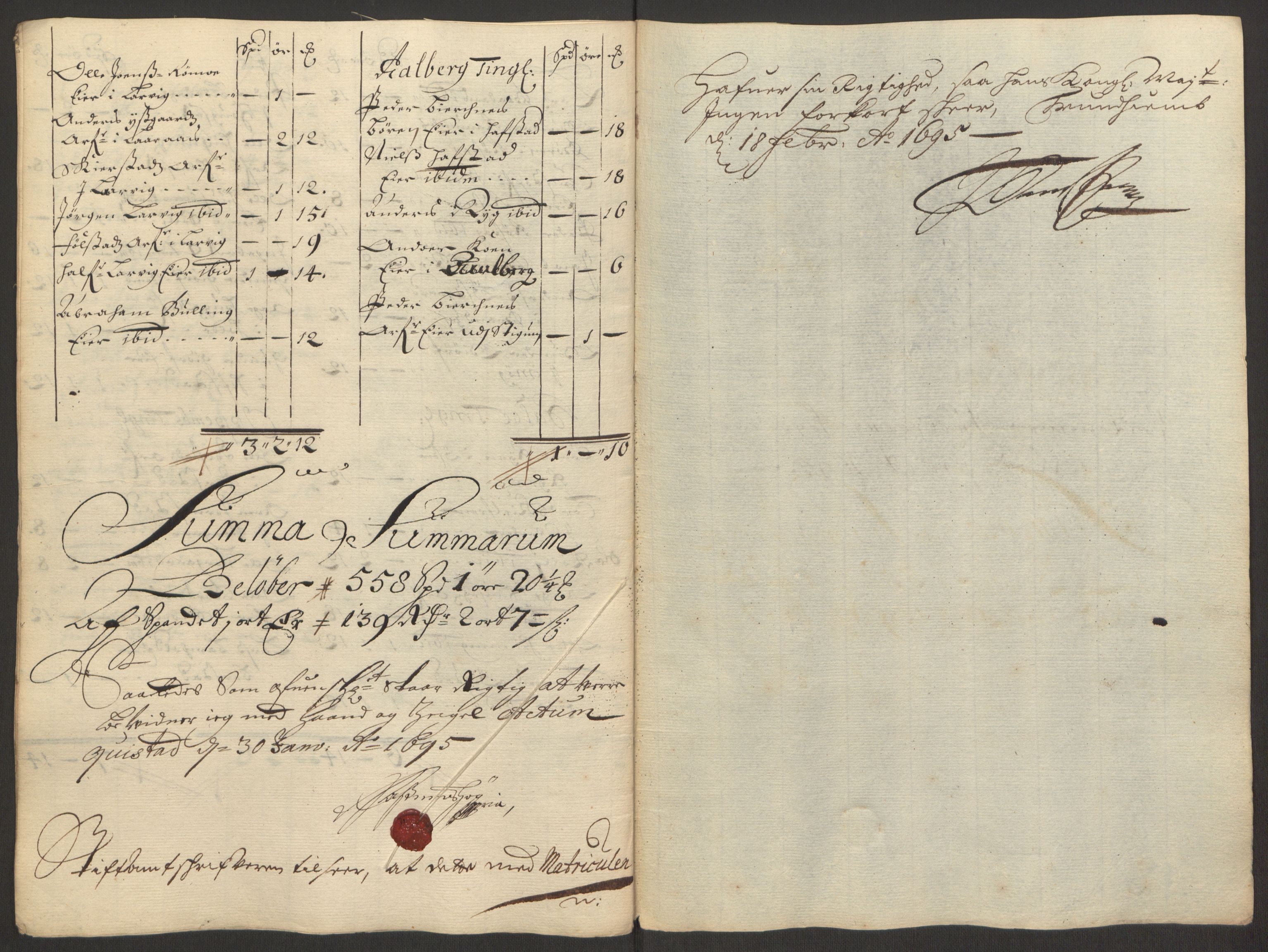 Rentekammeret inntil 1814, Reviderte regnskaper, Fogderegnskap, RA/EA-4092/R63/L4308: Fogderegnskap Inderøy, 1692-1694, s. 573