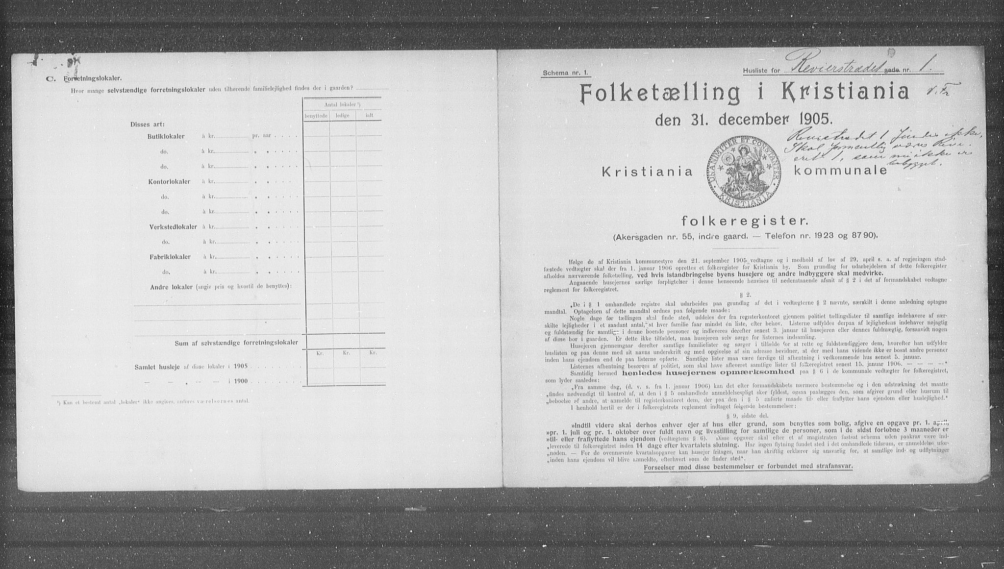 OBA, Kommunal folketelling 31.12.1905 for Kristiania kjøpstad, 1905, s. 43444