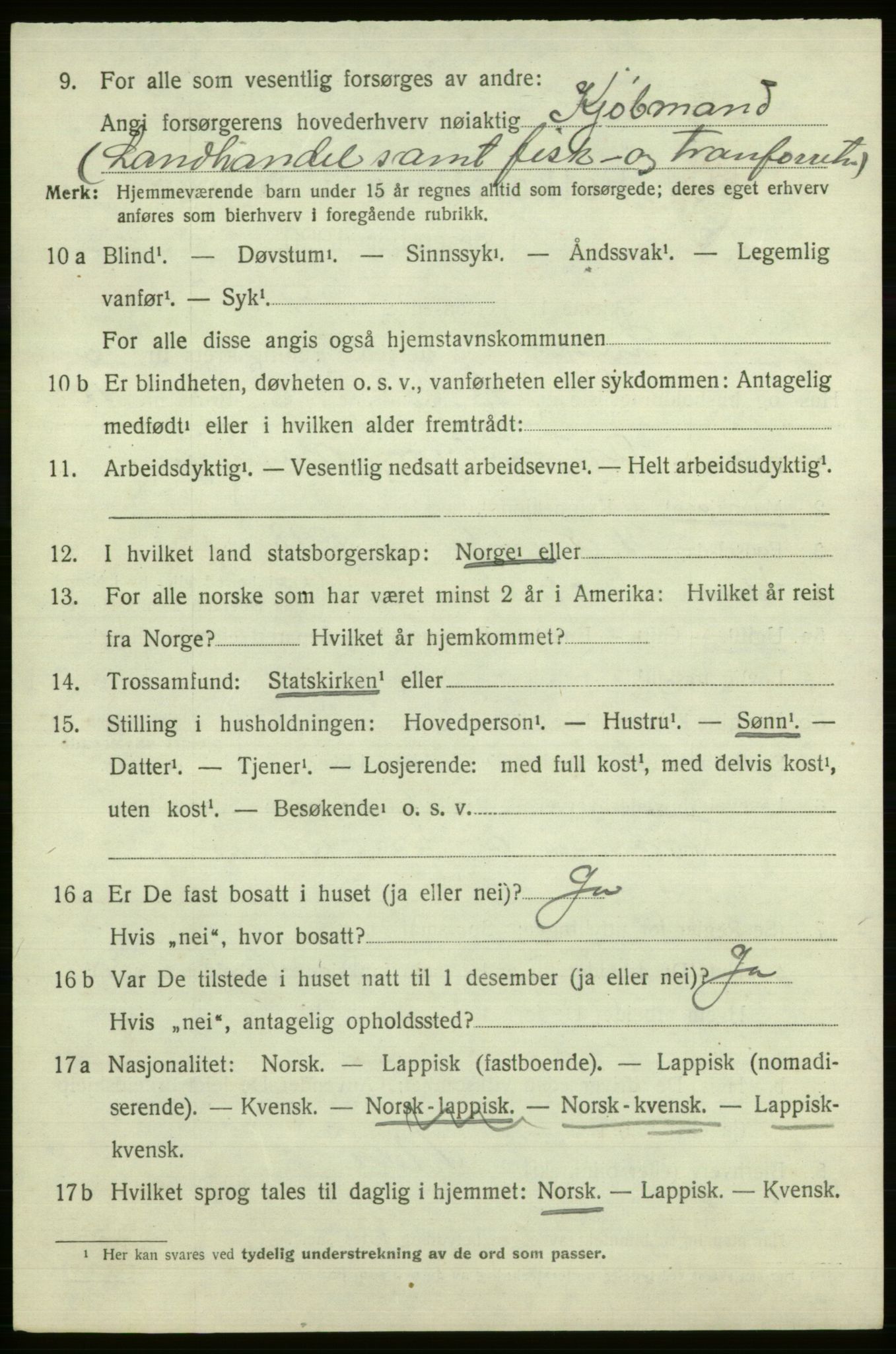 SATØ, Folketelling 1920 for 2014 Loppa herred, 1920, s. 2691