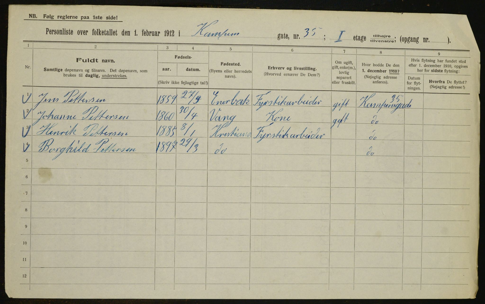 OBA, Kommunal folketelling 1.2.1912 for Kristiania, 1912, s. 48343