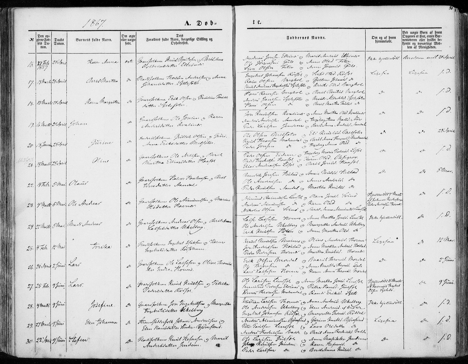 Ministerialprotokoller, klokkerbøker og fødselsregistre - Møre og Romsdal, AV/SAT-A-1454/565/L0748: Ministerialbok nr. 565A02, 1845-1872, s. 86