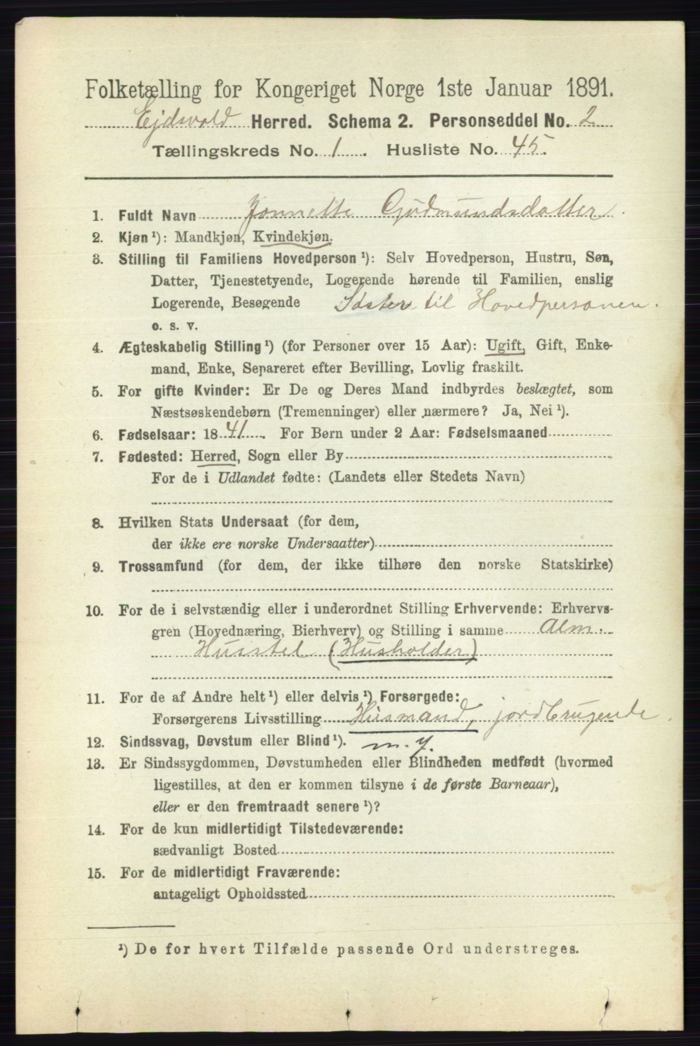 RA, Folketelling 1891 for 0237 Eidsvoll herred, 1891, s. 493