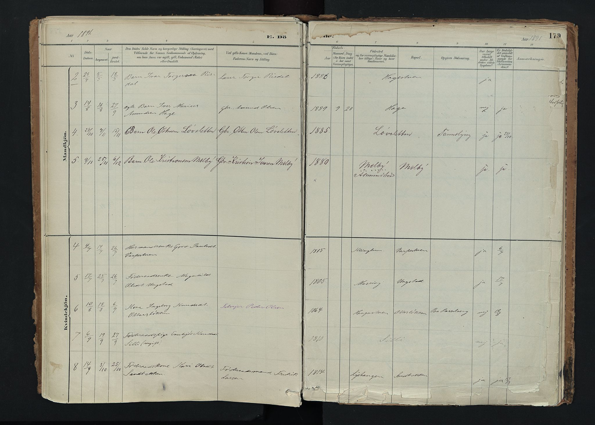 Nord-Fron prestekontor, AV/SAH-PREST-080/H/Ha/Haa/L0005: Ministerialbok nr. 5, 1884-1914, s. 178