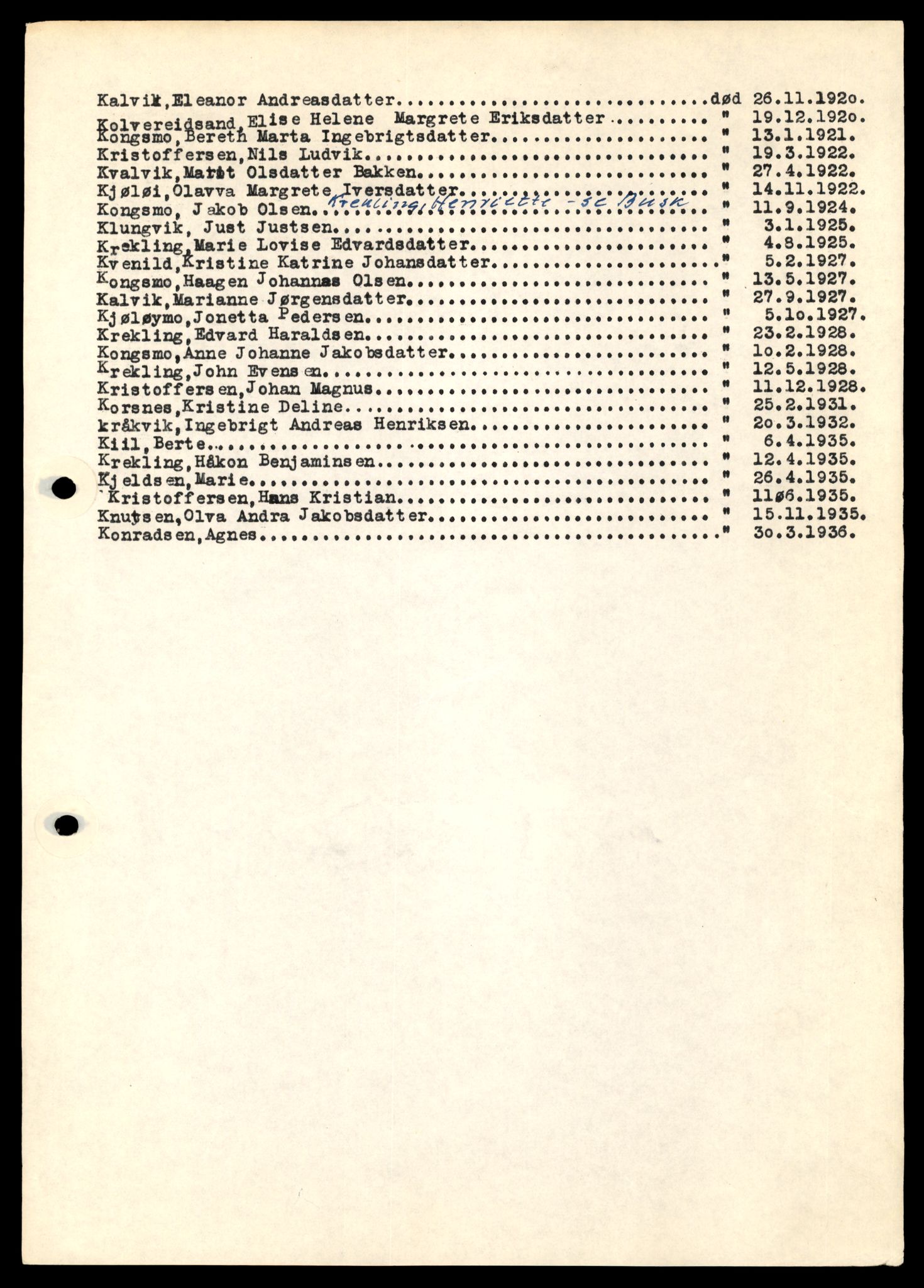 Nærøy lensmannskontor, SAT/A-6264/Ga/L0005: Mappe, Dødsfallsregister A - L, 1904-1991, s. 46