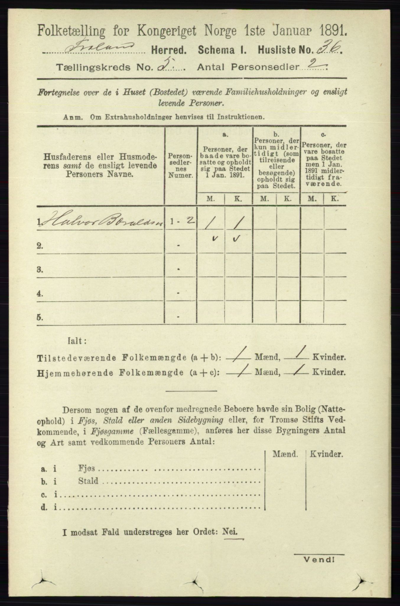 RA, Folketelling 1891 for 0919 Froland herred, 1891, s. 1758