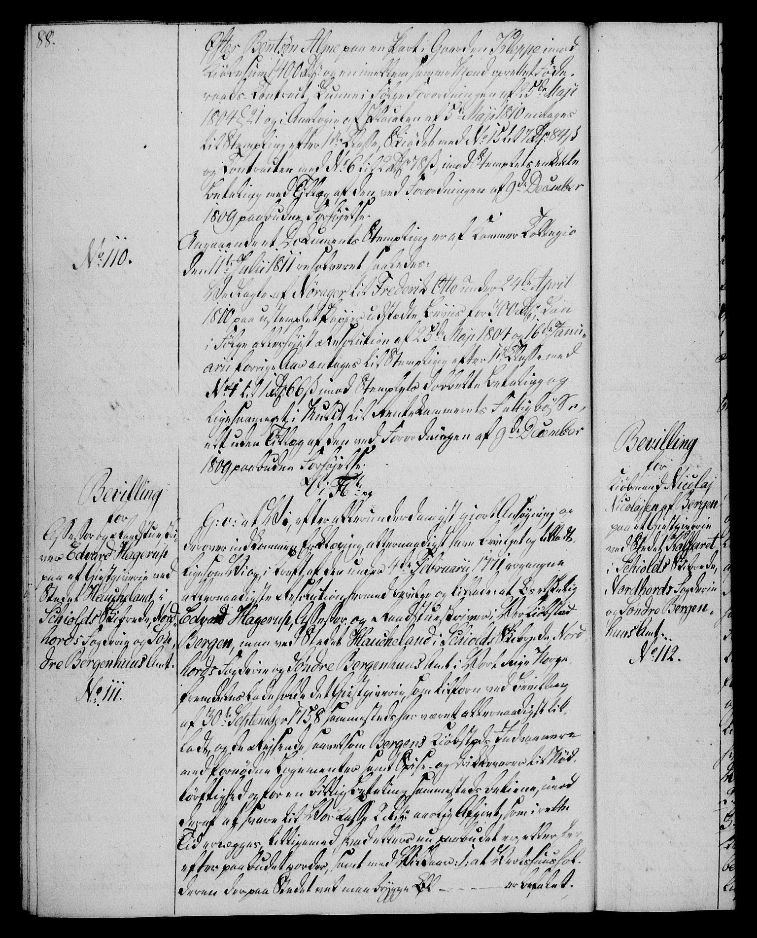 Rentekammeret, Kammerkanselliet, RA/EA-3111/G/Gg/Gga/L0020: Norsk ekspedisjonsprotokoll med register (merket RK 53.20), 1811-1814, s. 88