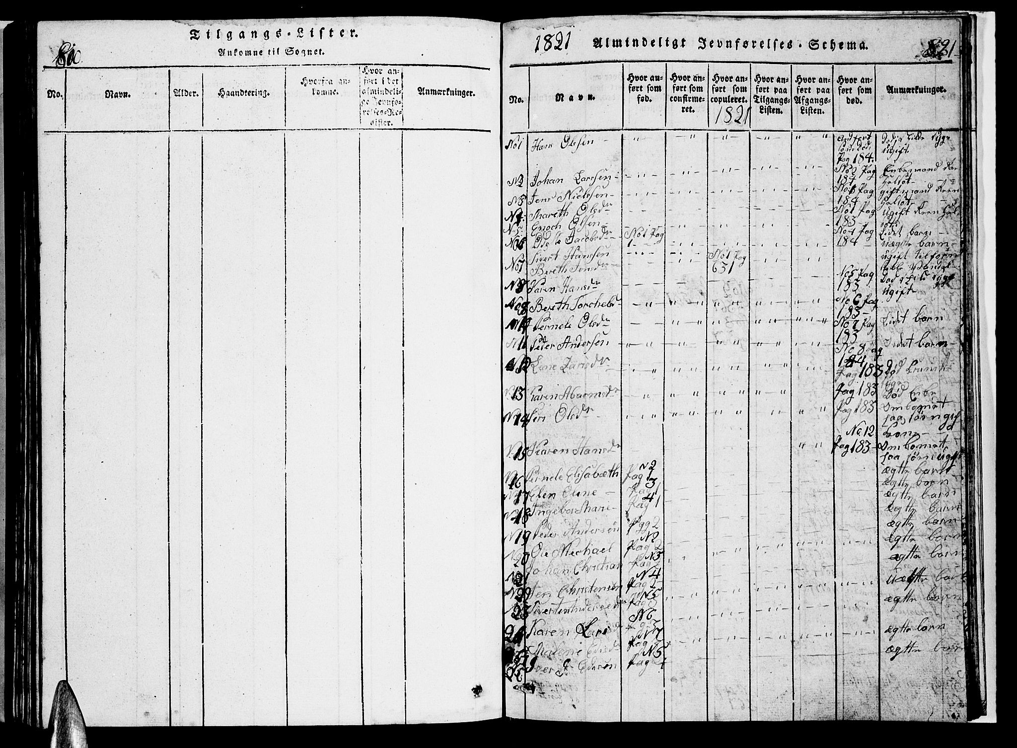 Ministerialprotokoller, klokkerbøker og fødselsregistre - Nordland, SAT/A-1459/853/L0773: Klokkerbok nr. 853C01, 1821-1859, s. 820-821