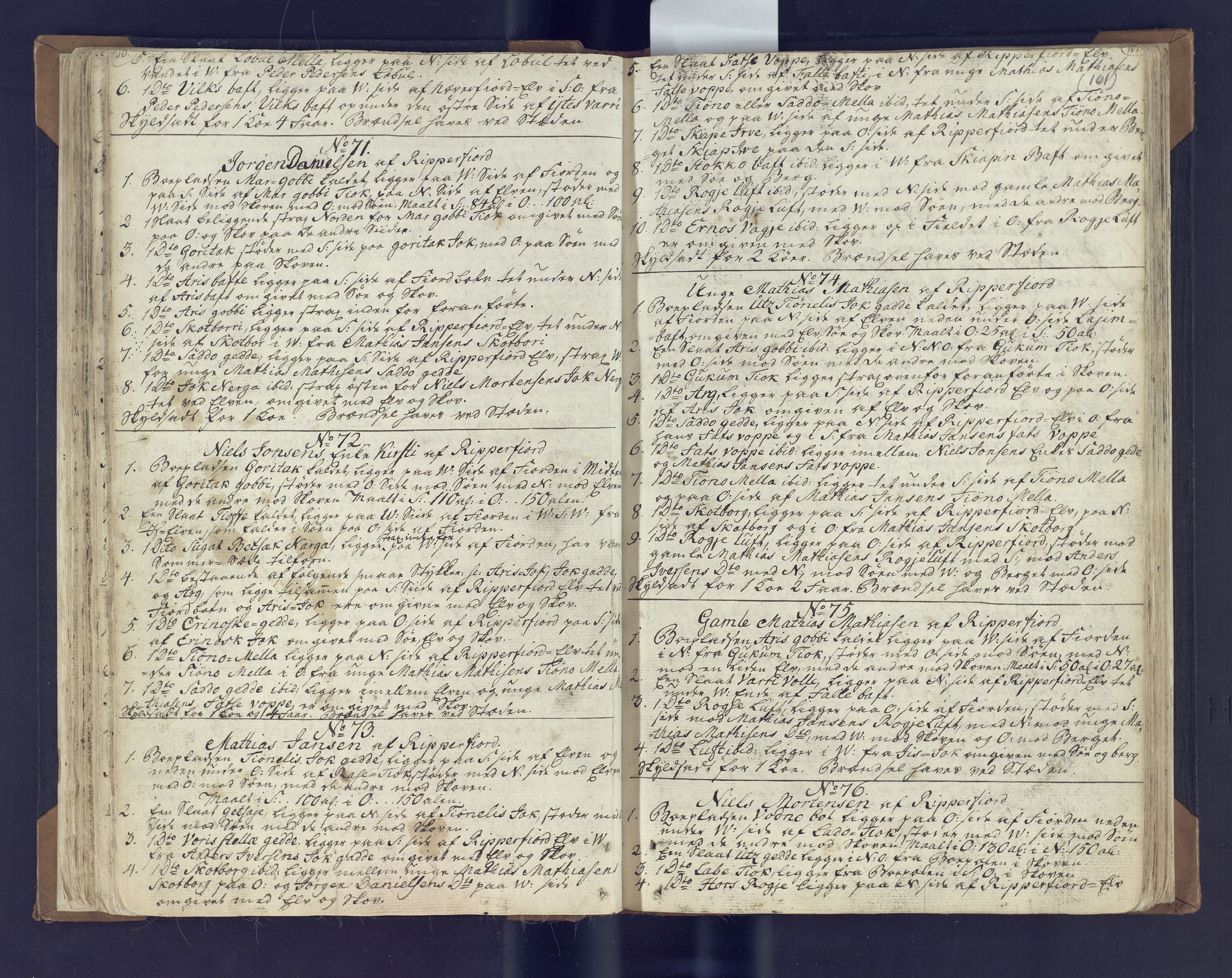 Fylkesmannen i Finnmark, SATØ/S-1120/1Coa/L2882: Landmålerprotokoll (i nærmagasinet/skannet), 1776-1845, s. 54