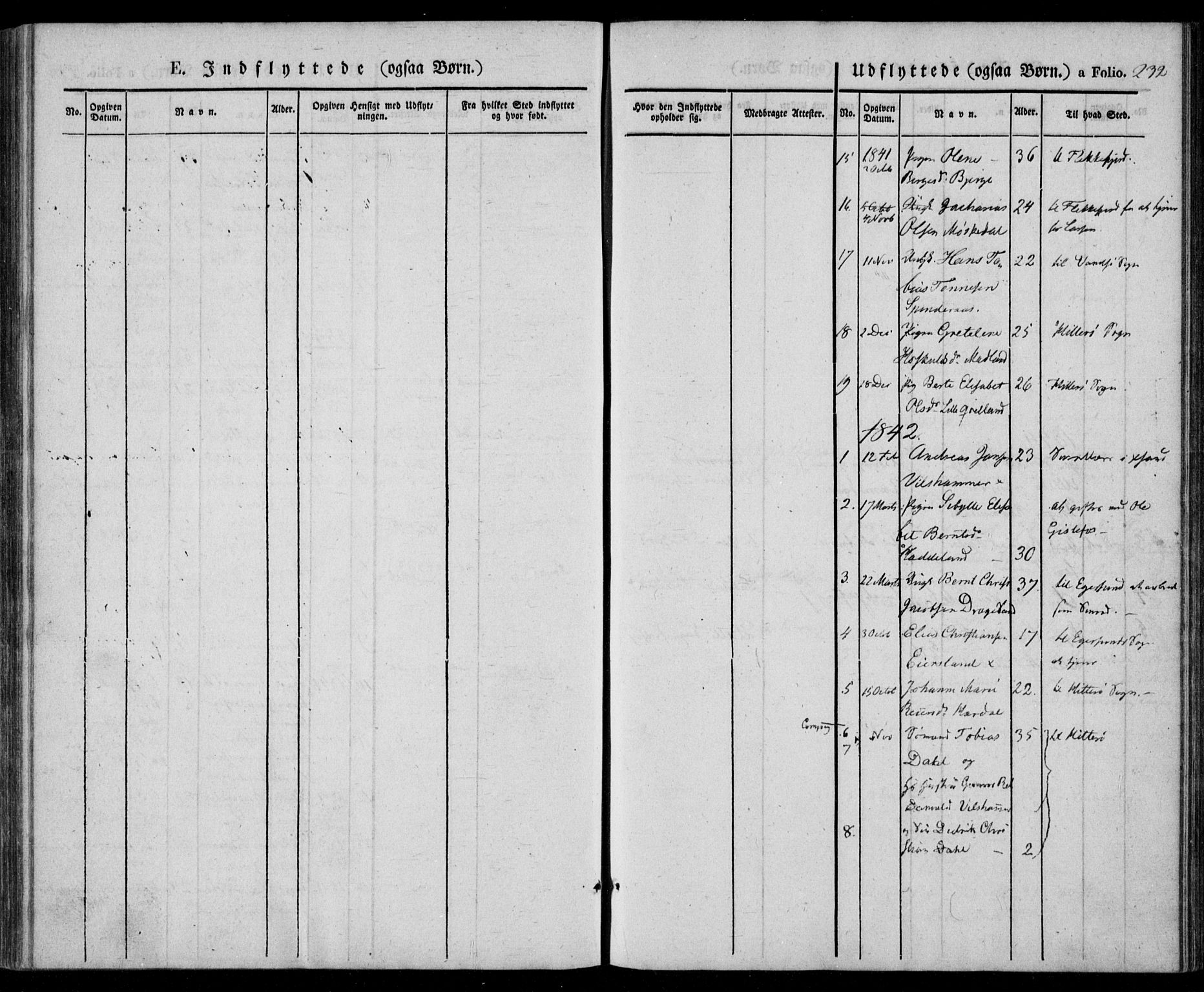 Lyngdal sokneprestkontor, SAK/1111-0029/F/Fa/Fac/L0008: Ministerialbok nr. A 8, 1837-1852, s. 232