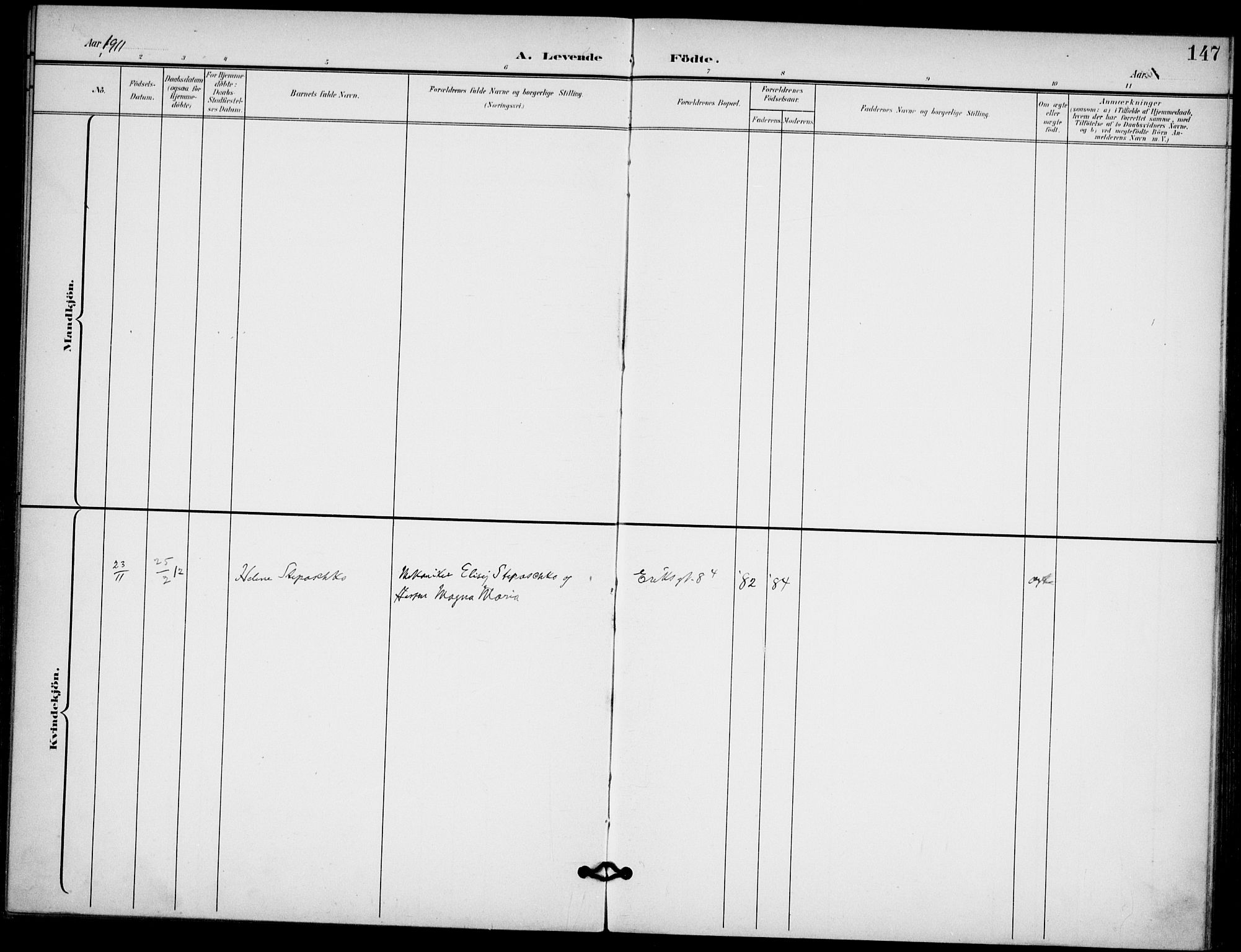 Broderskapets kirke Oslo , SAO/PAO-0221/A/L0001: Dissenterprotokoll nr. 1, 1880-1935, s. 147