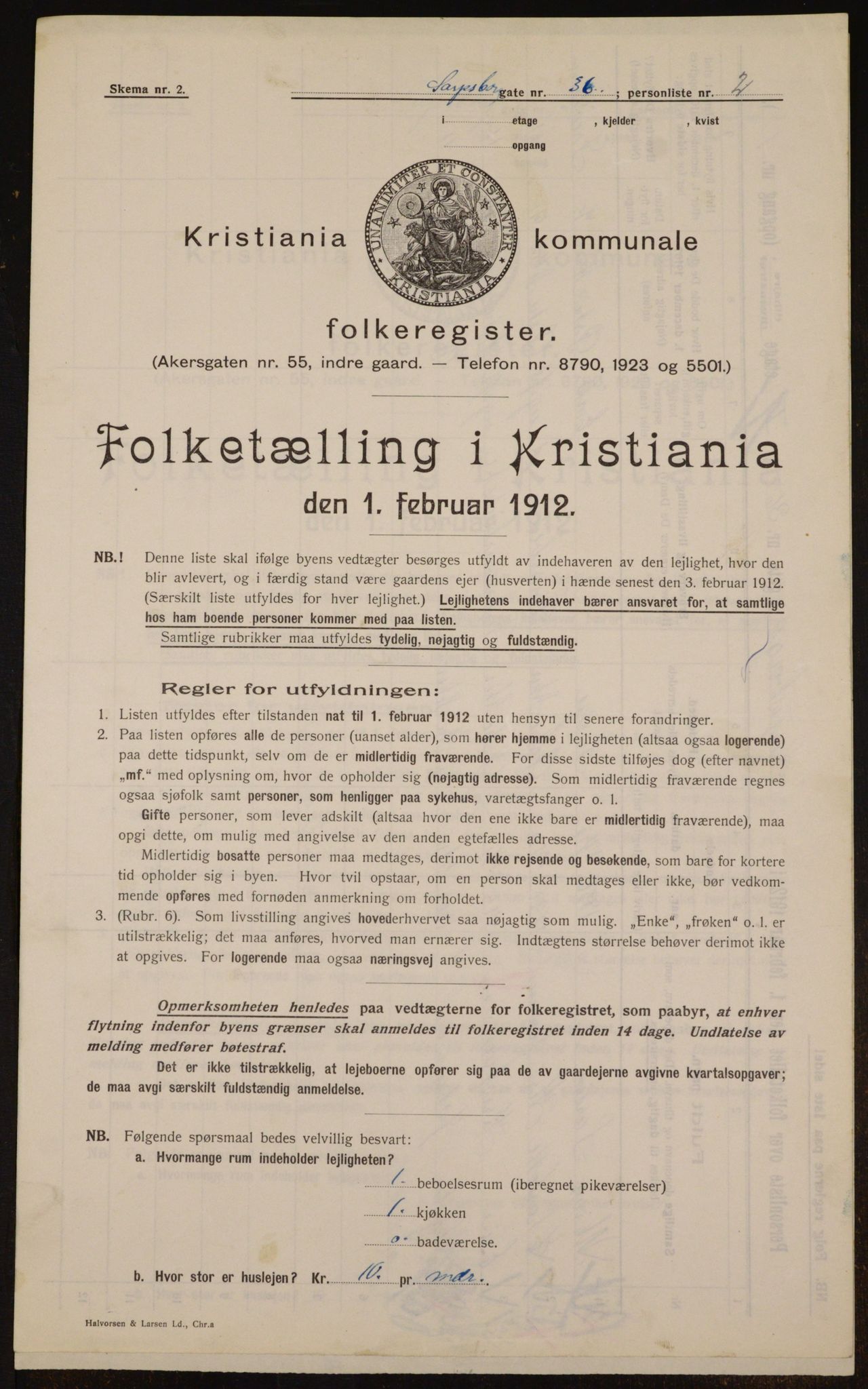 OBA, Kommunal folketelling 1.2.1912 for Kristiania, 1912, s. 89450