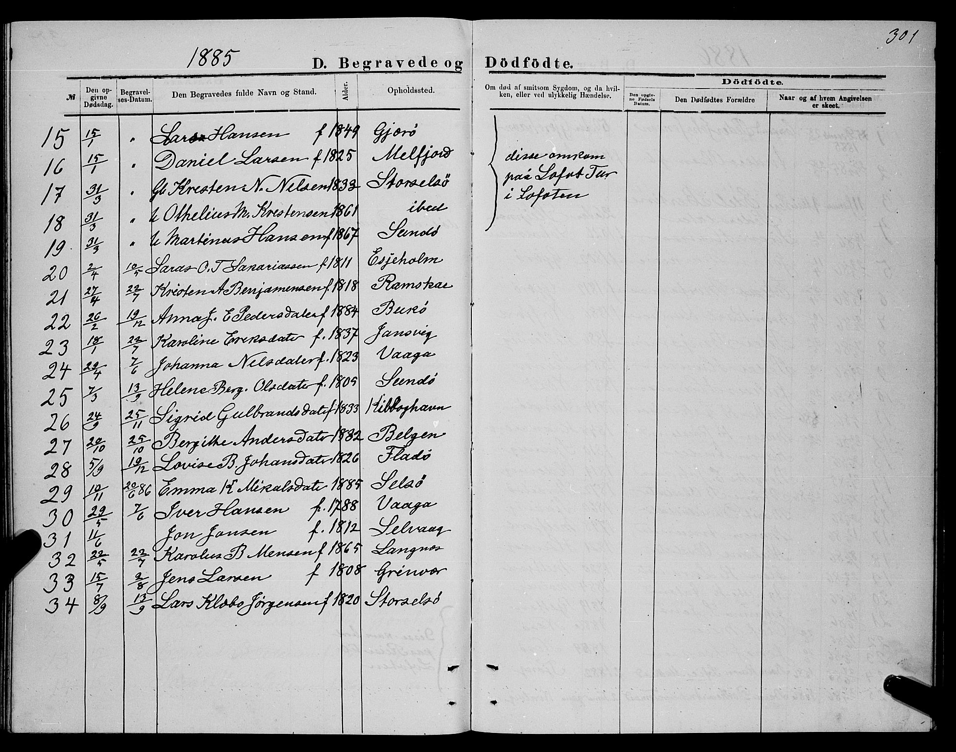 Ministerialprotokoller, klokkerbøker og fødselsregistre - Nordland, SAT/A-1459/841/L0620: Klokkerbok nr. 841C04, 1877-1896, s. 301