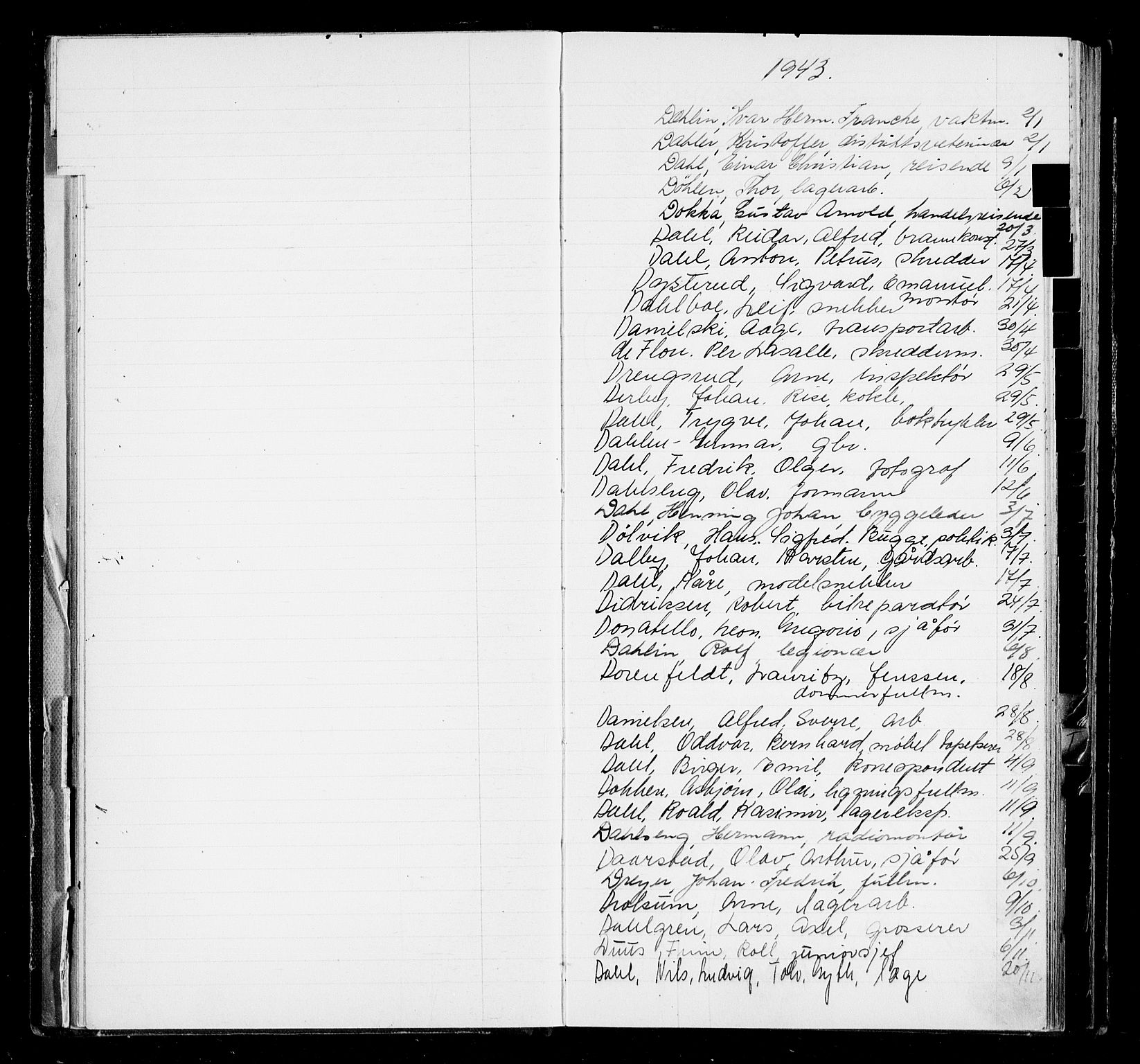 Oslo byfogd avd. I, AV/SAO-A-10220/L/La/L0006: Vigselsregister, 1943-1946, s. 26