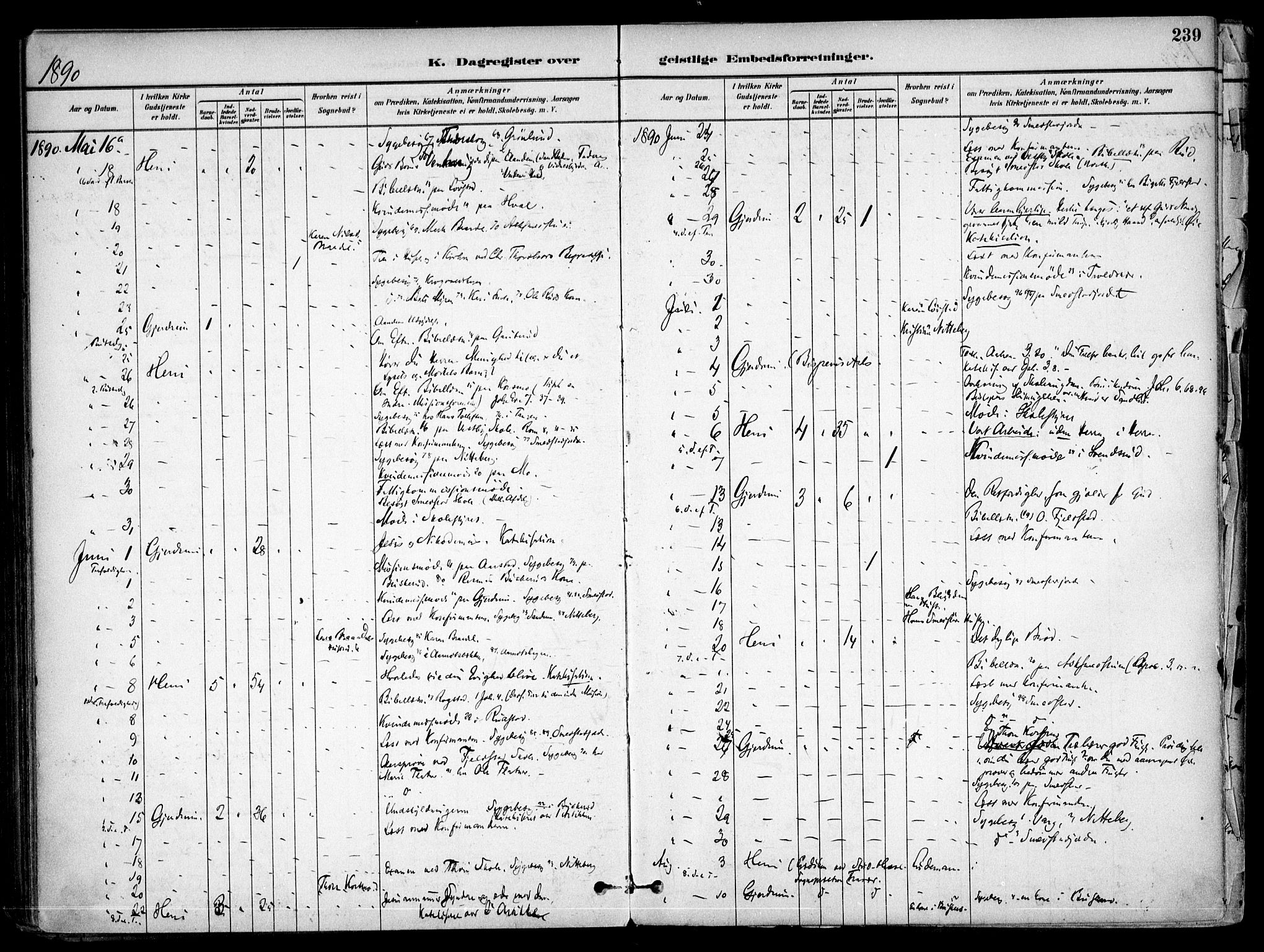 Gjerdrum prestekontor Kirkebøker, AV/SAO-A-10412b/F/Fa/L0009: Ministerialbok nr. I 9, 1881-1916, s. 239