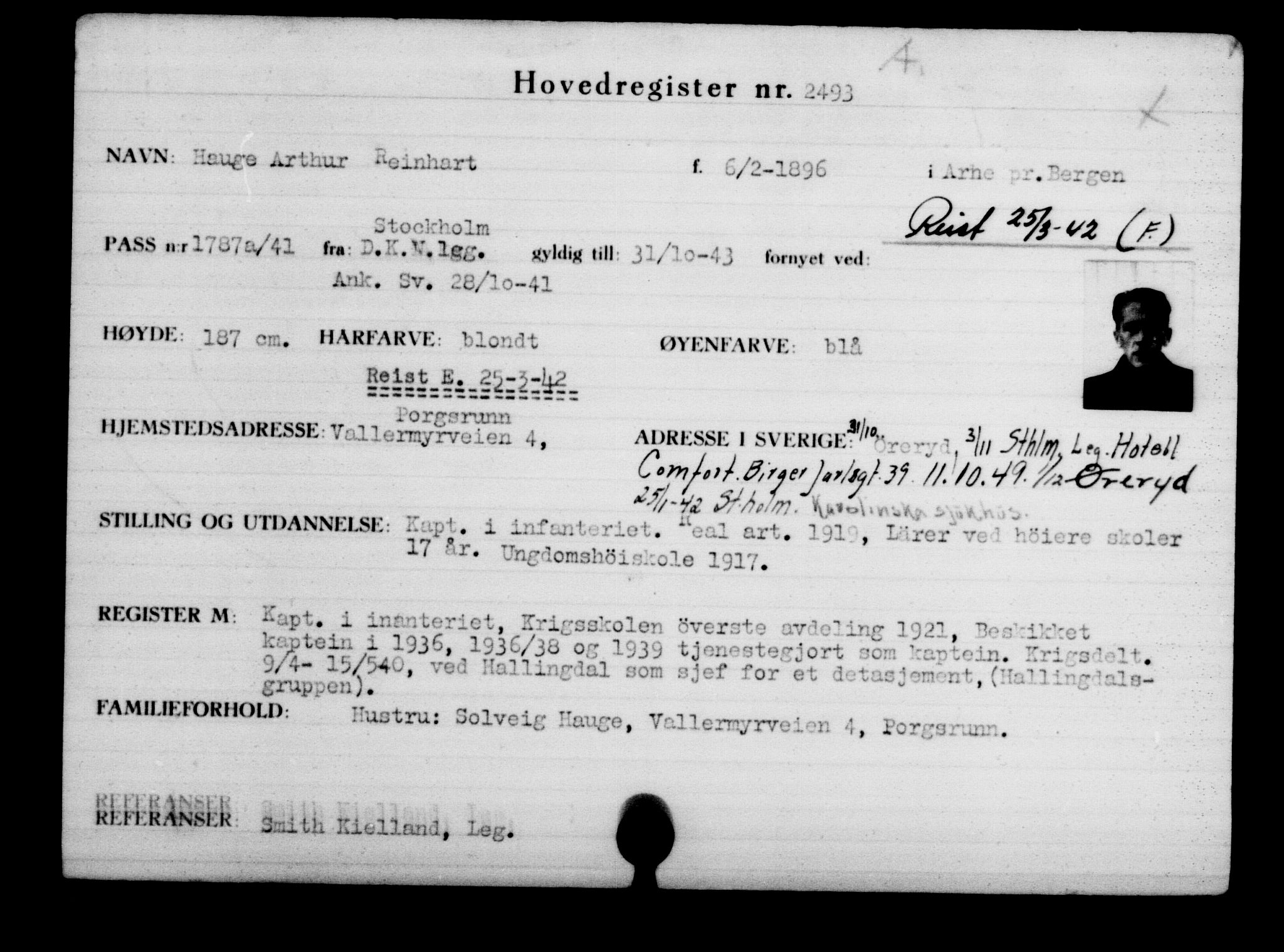 Den Kgl. Norske Legasjons Flyktningskontor, RA/S-6753/V/Va/L0003: Kjesäterkartoteket.  Flyktningenr. 2001-3495, 1940-1945, s. 830