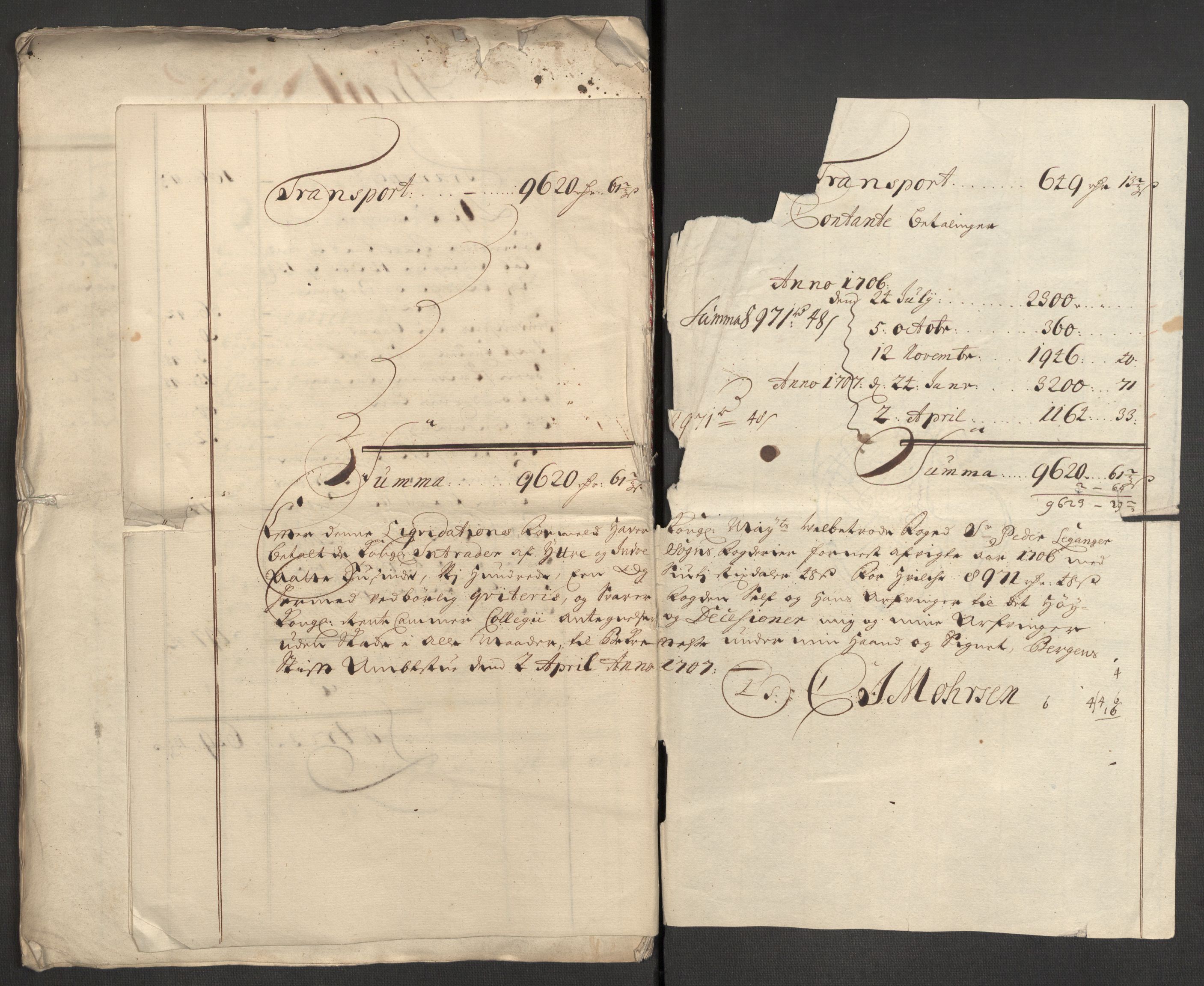 Rentekammeret inntil 1814, Reviderte regnskaper, Fogderegnskap, RA/EA-4092/R52/L3314: Fogderegnskap Sogn, 1705-1707, s. 229